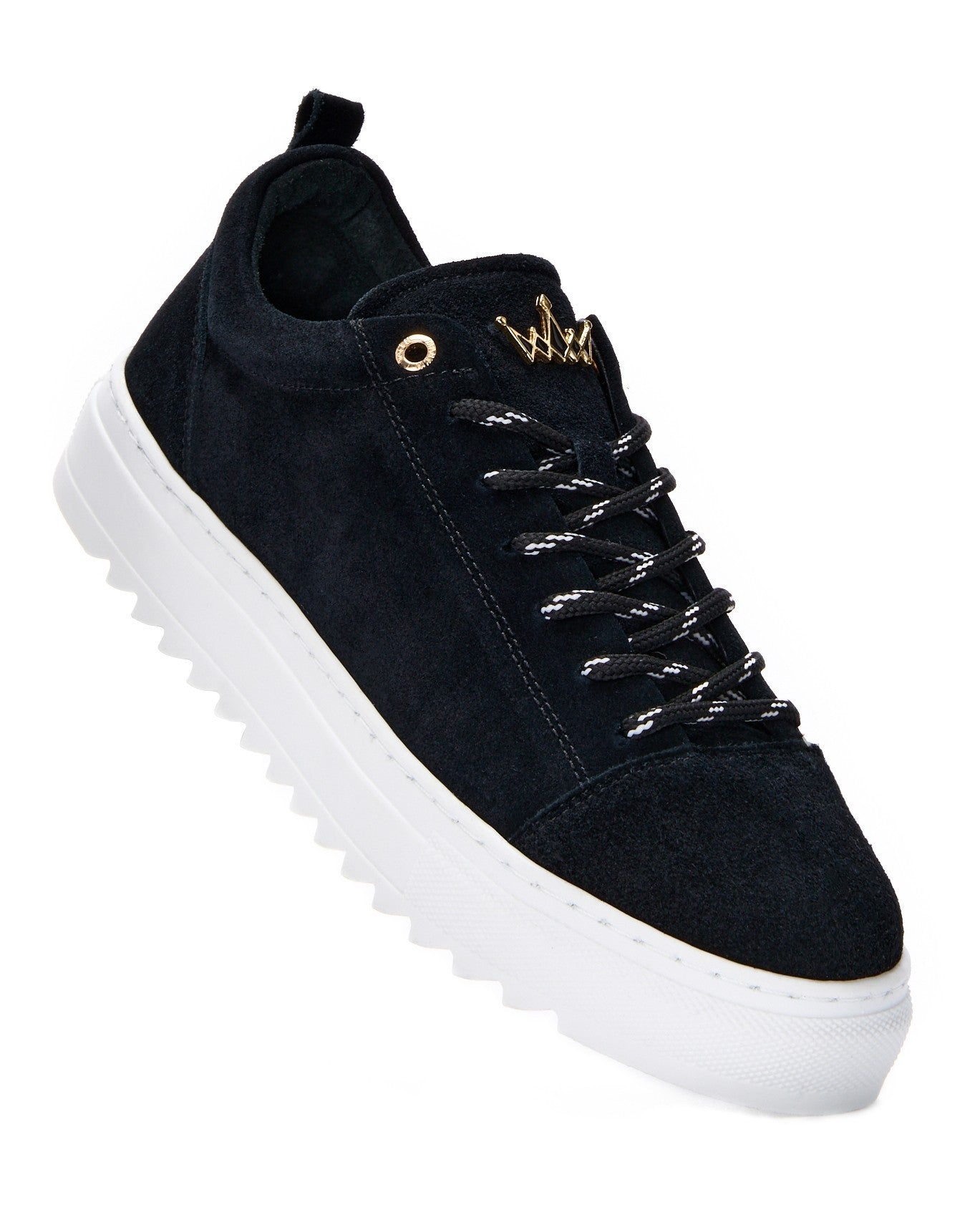 Men’s Low Top Trainers Genuine Leather Shoes Black | Martin Valen