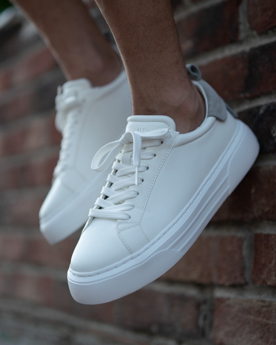 Bobe Suede Ceinturé Nouvelles Sneakers Blanc Gris | Martin Valen