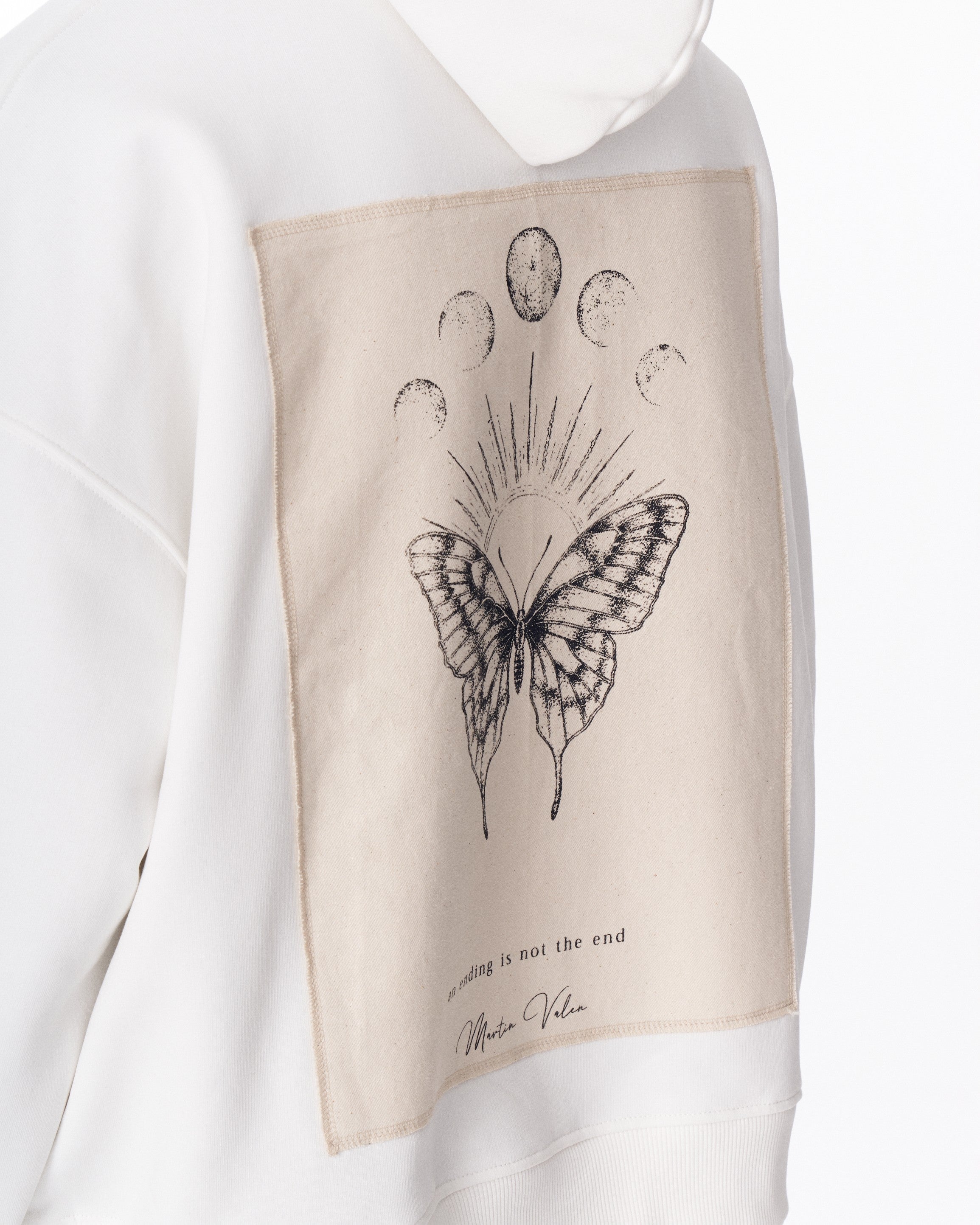 Monarch Loop Blanco Sudadera con Capucha para Hombre | Martin Valen