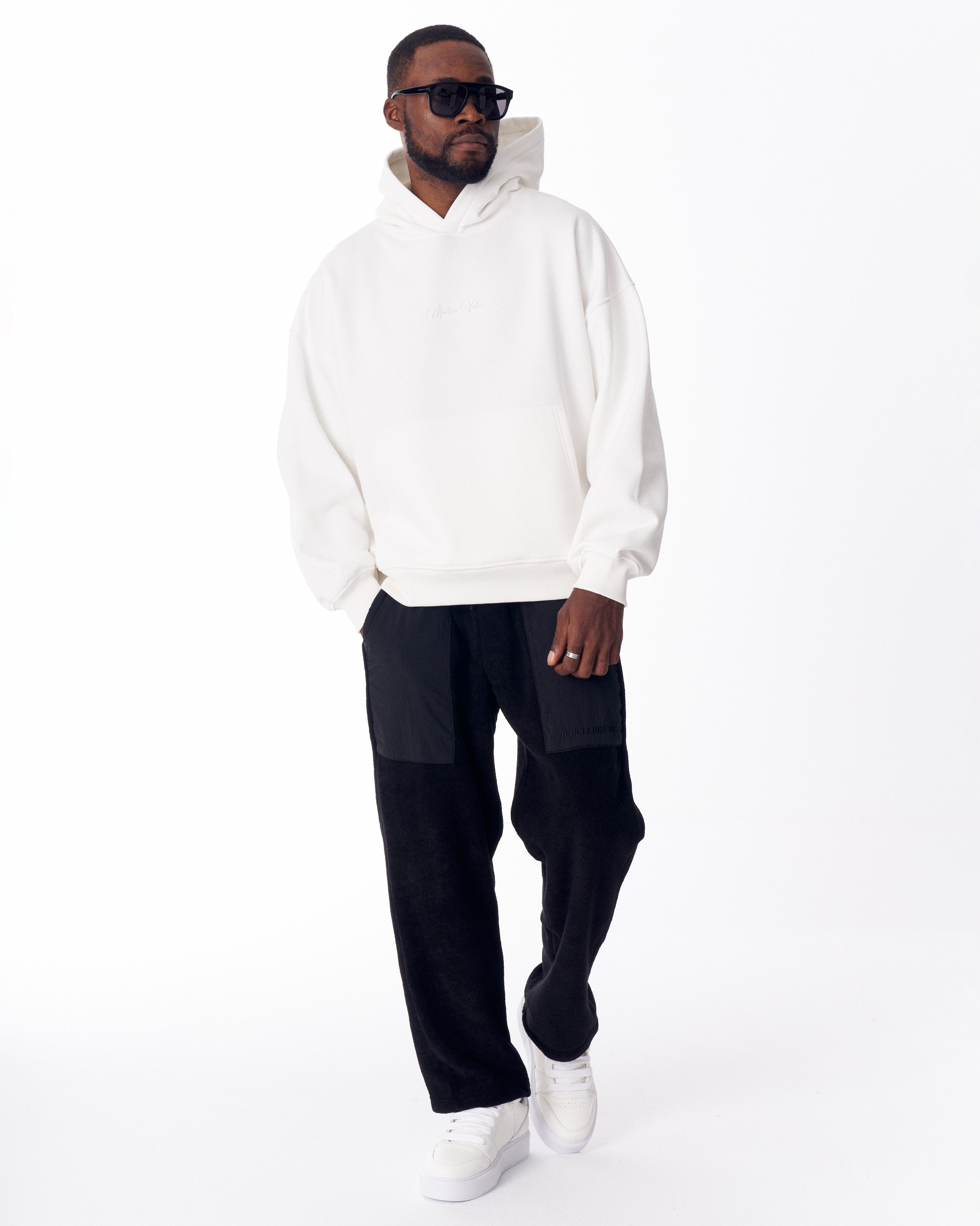 Monarch Loop Blanco Sudadera con Capucha para Hombre | Martin Valen