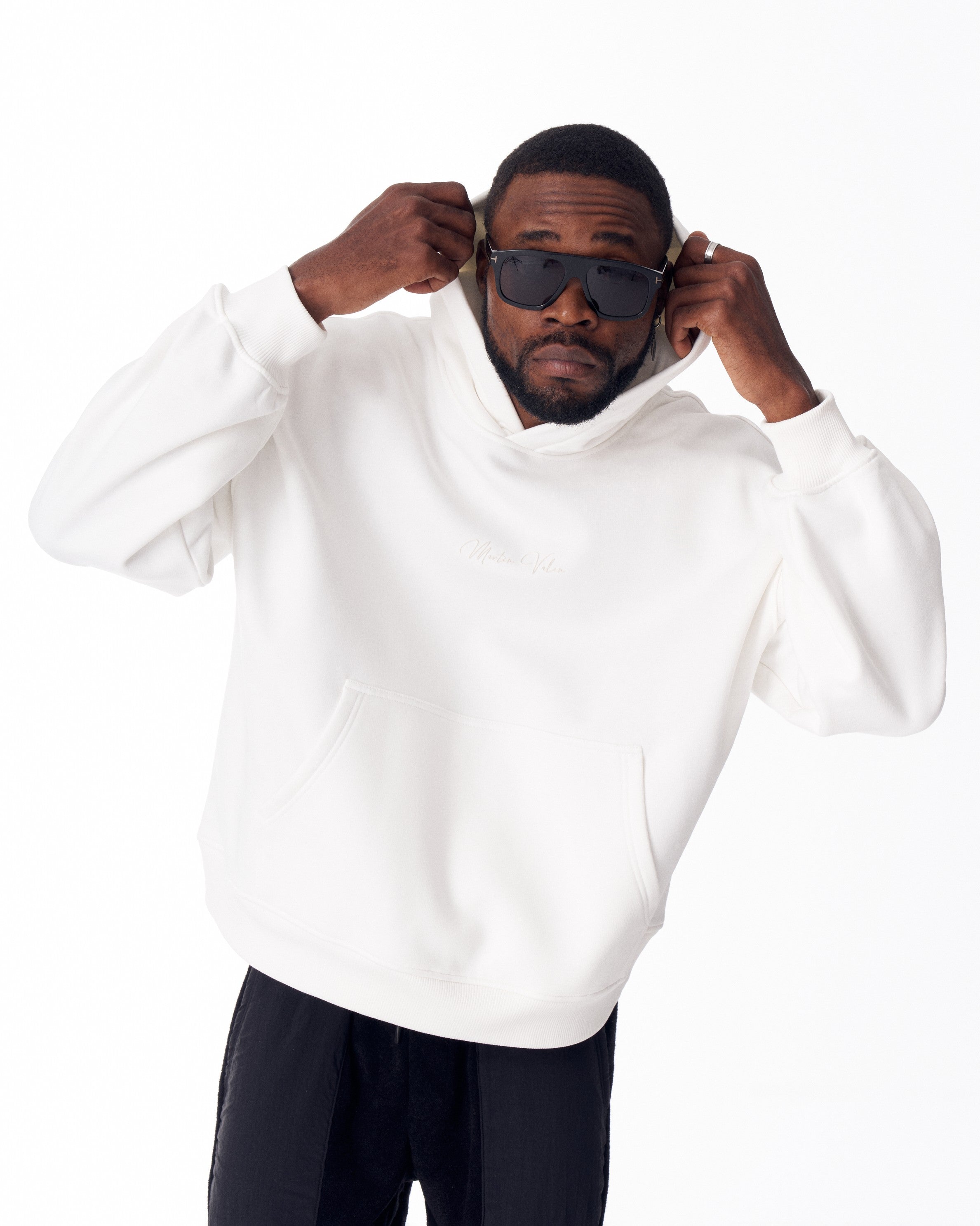 Monarch Loop Blanco Sudadera con Capucha para Hombre | Martin Valen