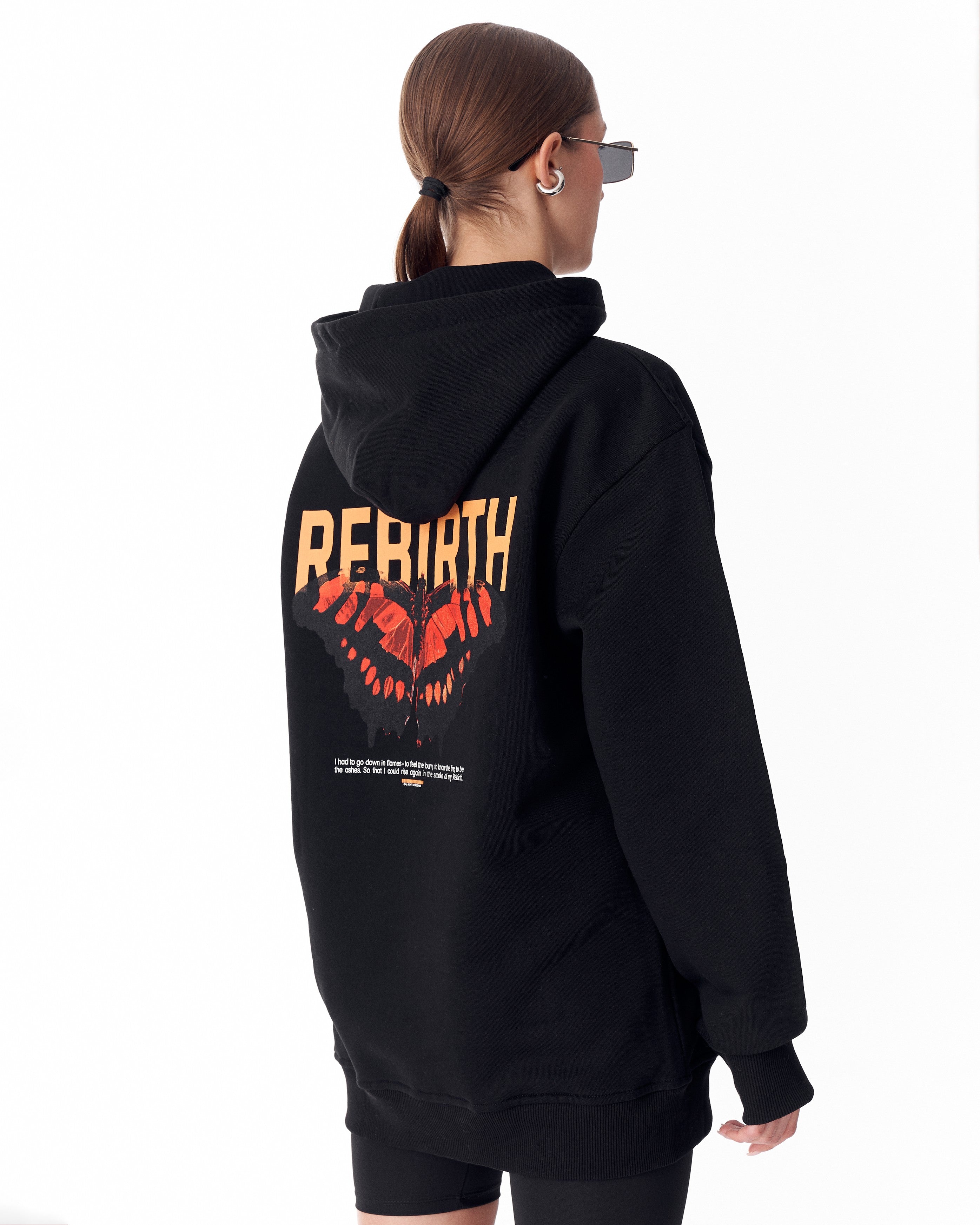 Flare Rebirth 3D-Print Oversized Zwarte Hoodie | MV
