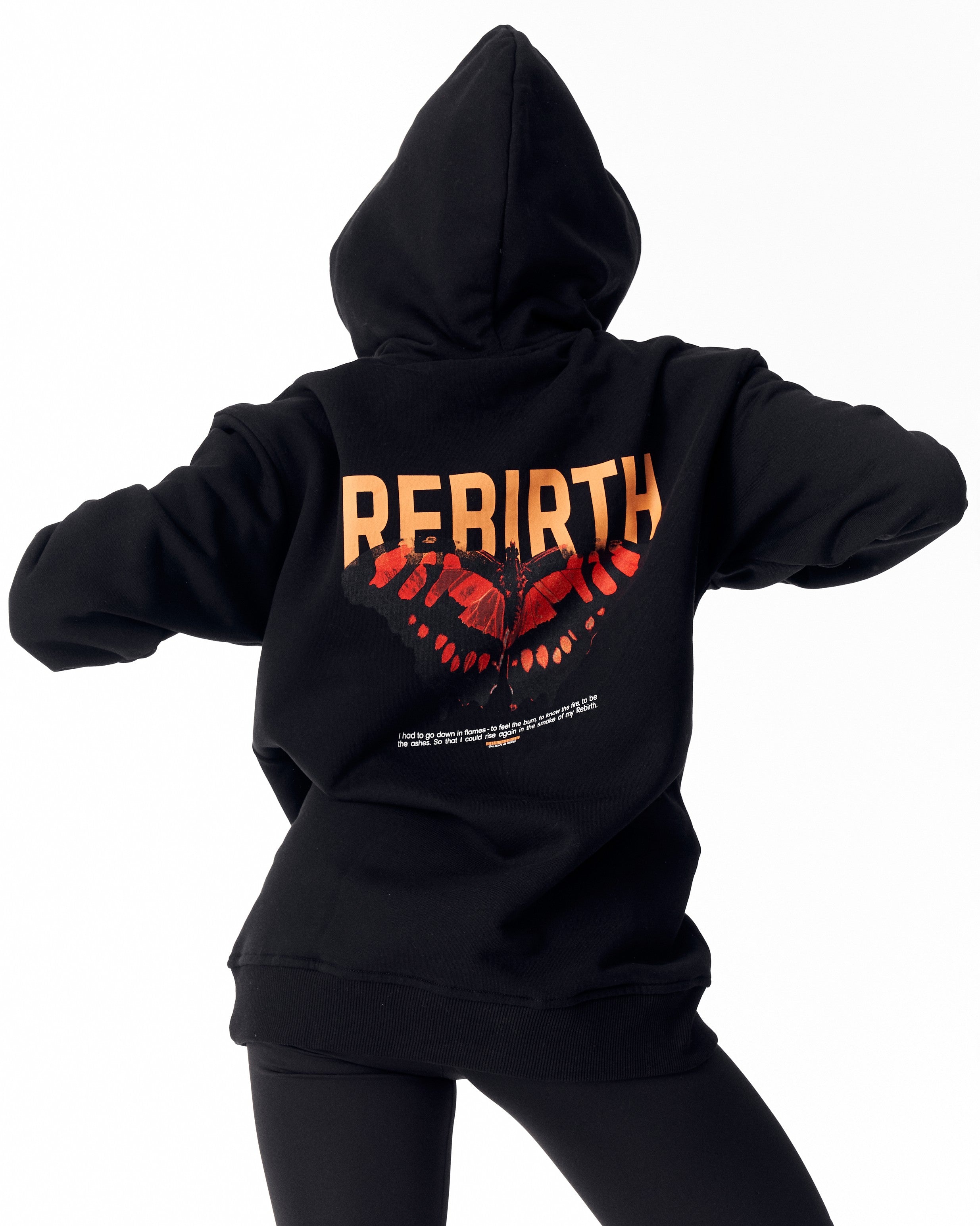Оверсайз худи Flare Rebirth чёрного цвета с 3D-принтом | MV