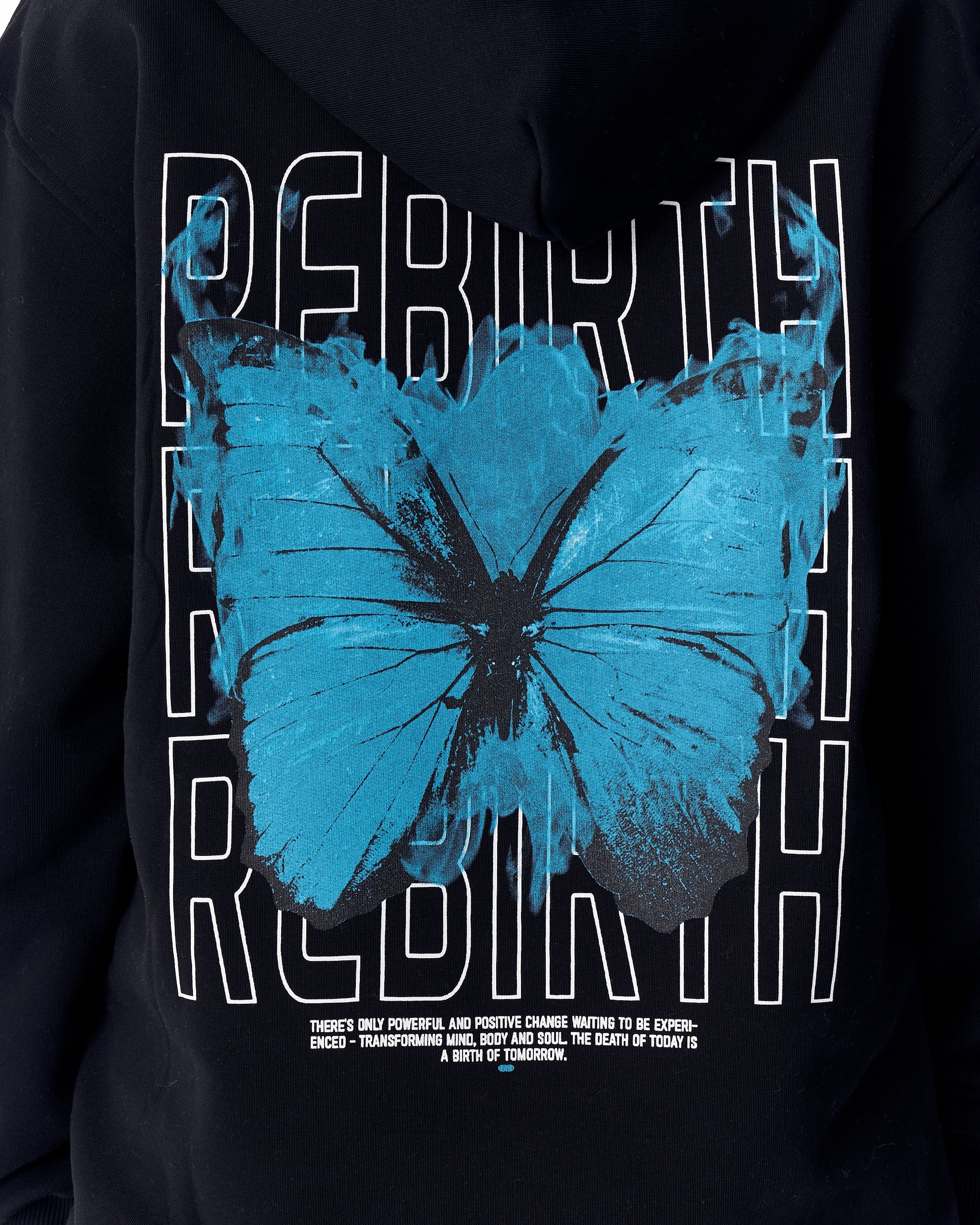 Butterfly Rebirth Oversized Schwarzer Hoodie | MV
