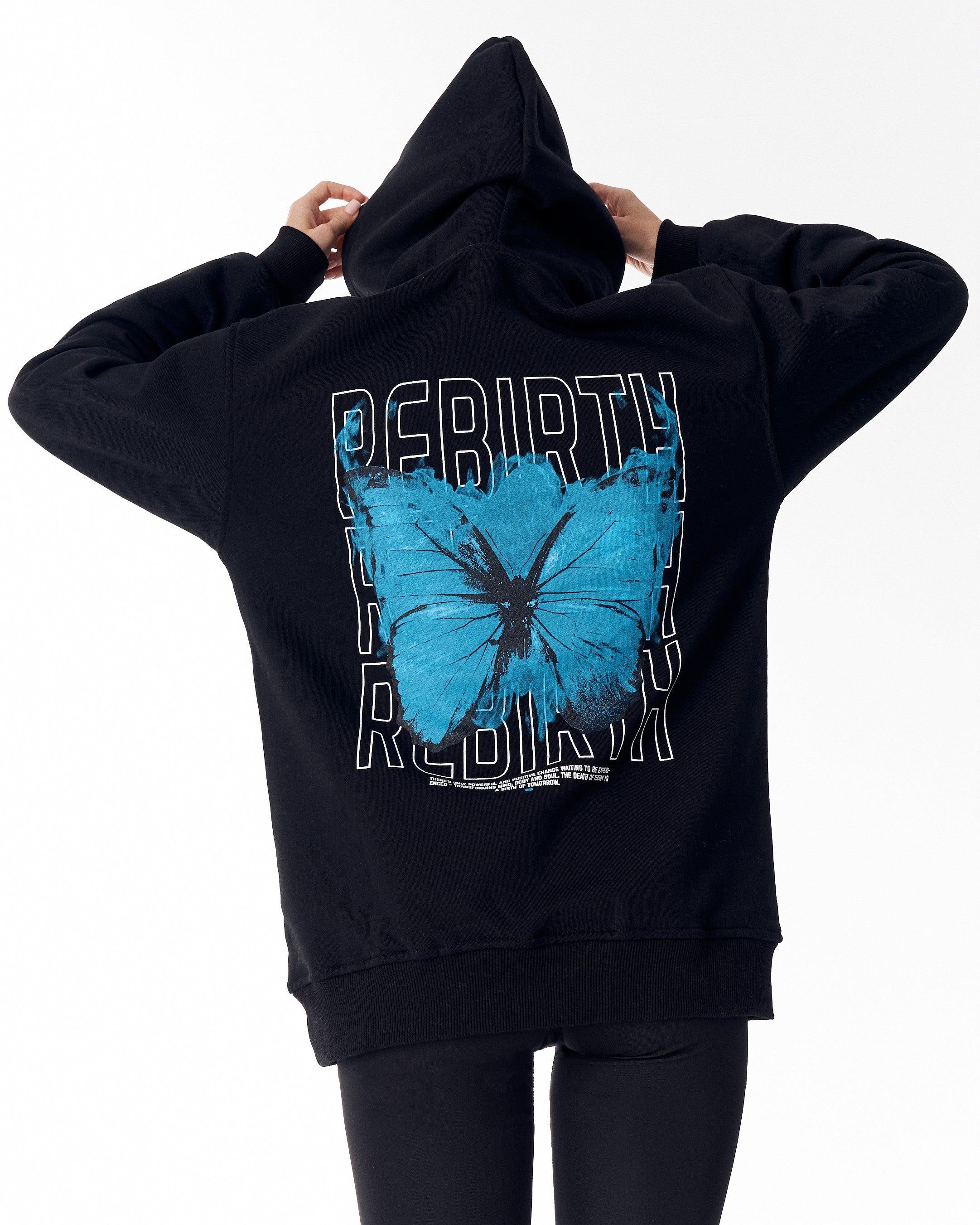 Оверсайз худи Butterfly Rebirth чёрного цвета | MV