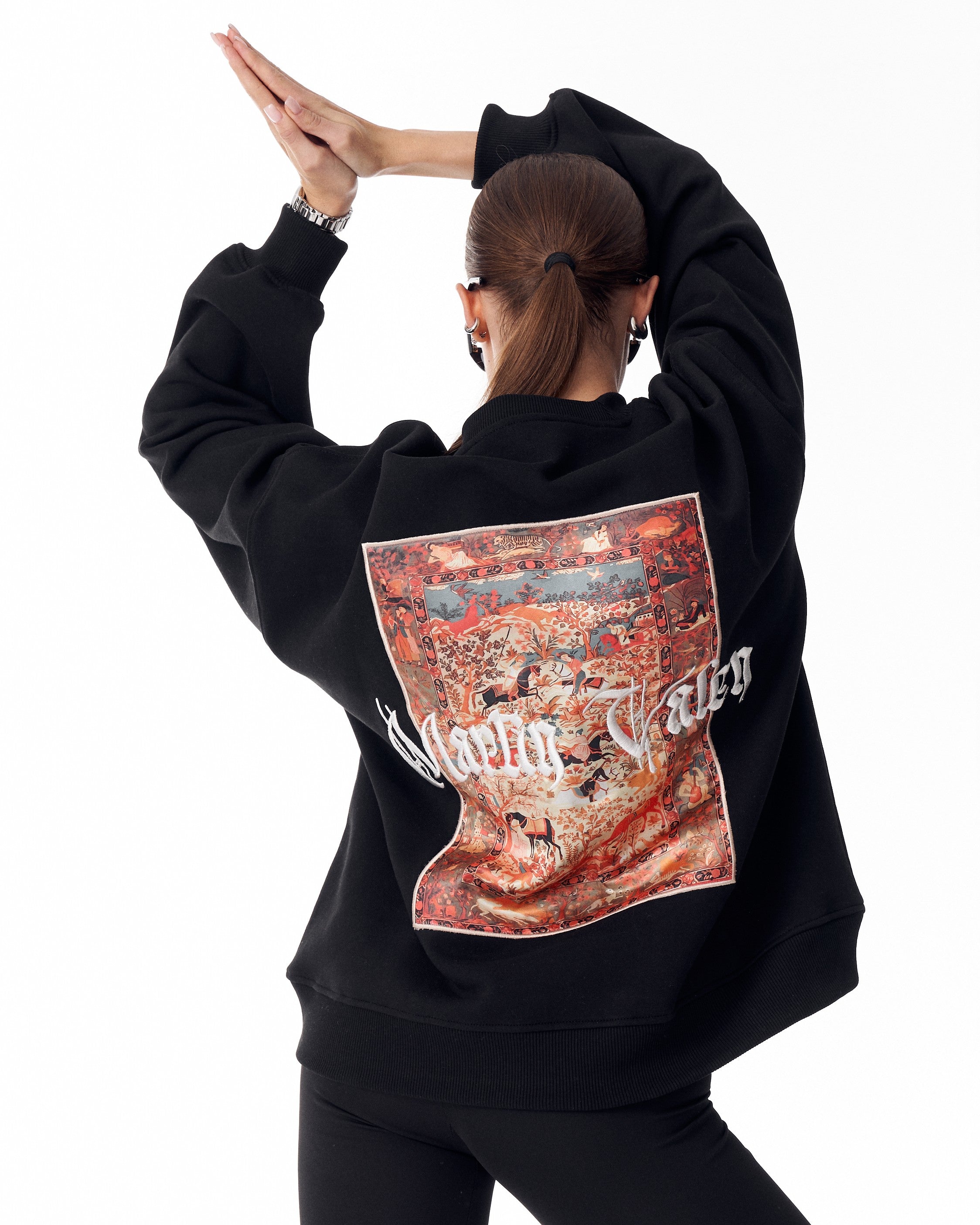 Sudadera Negra Heritage Fusion para Mujer | MV