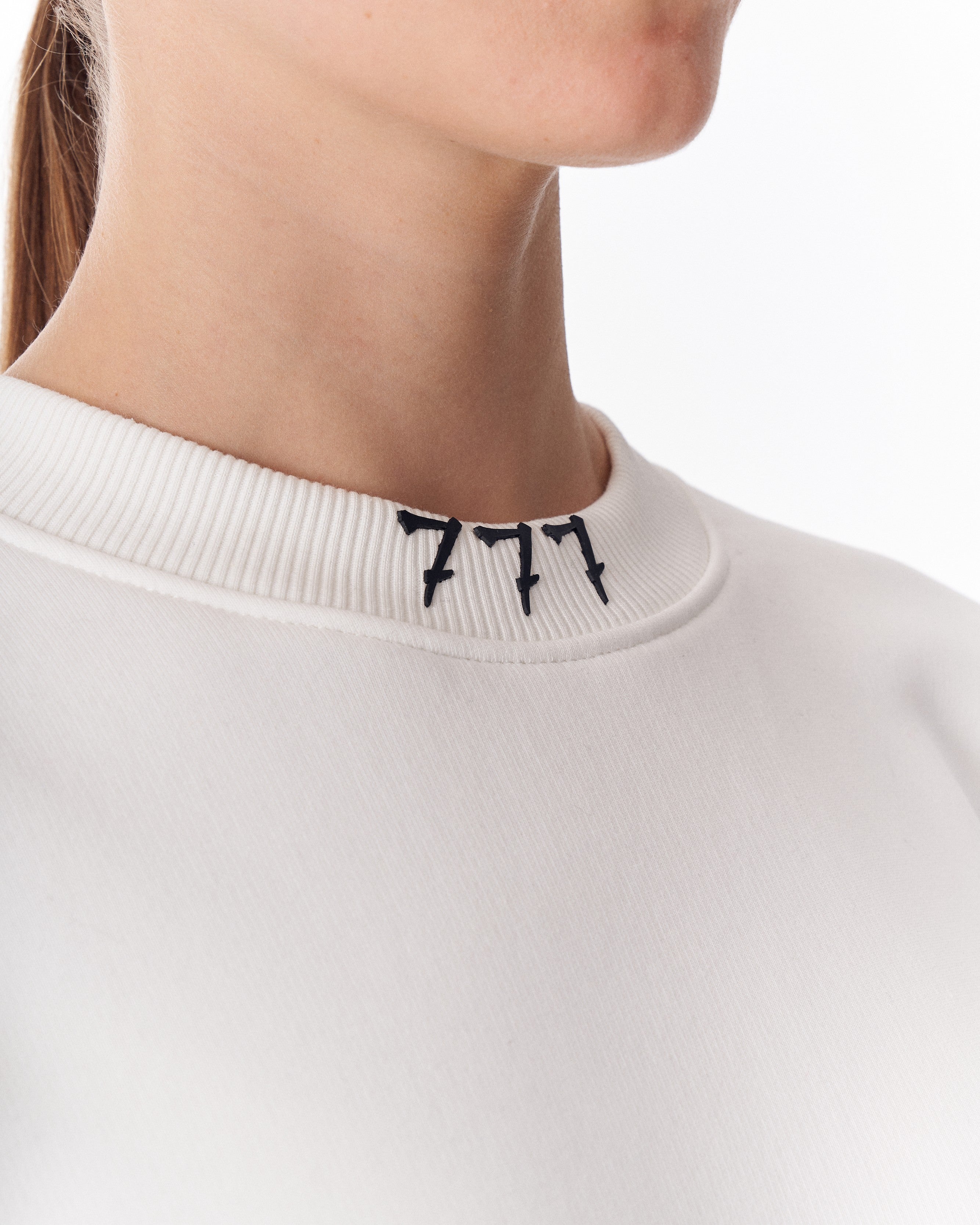 '777' Felpa Oversize da Donna Bianca di Design | MV