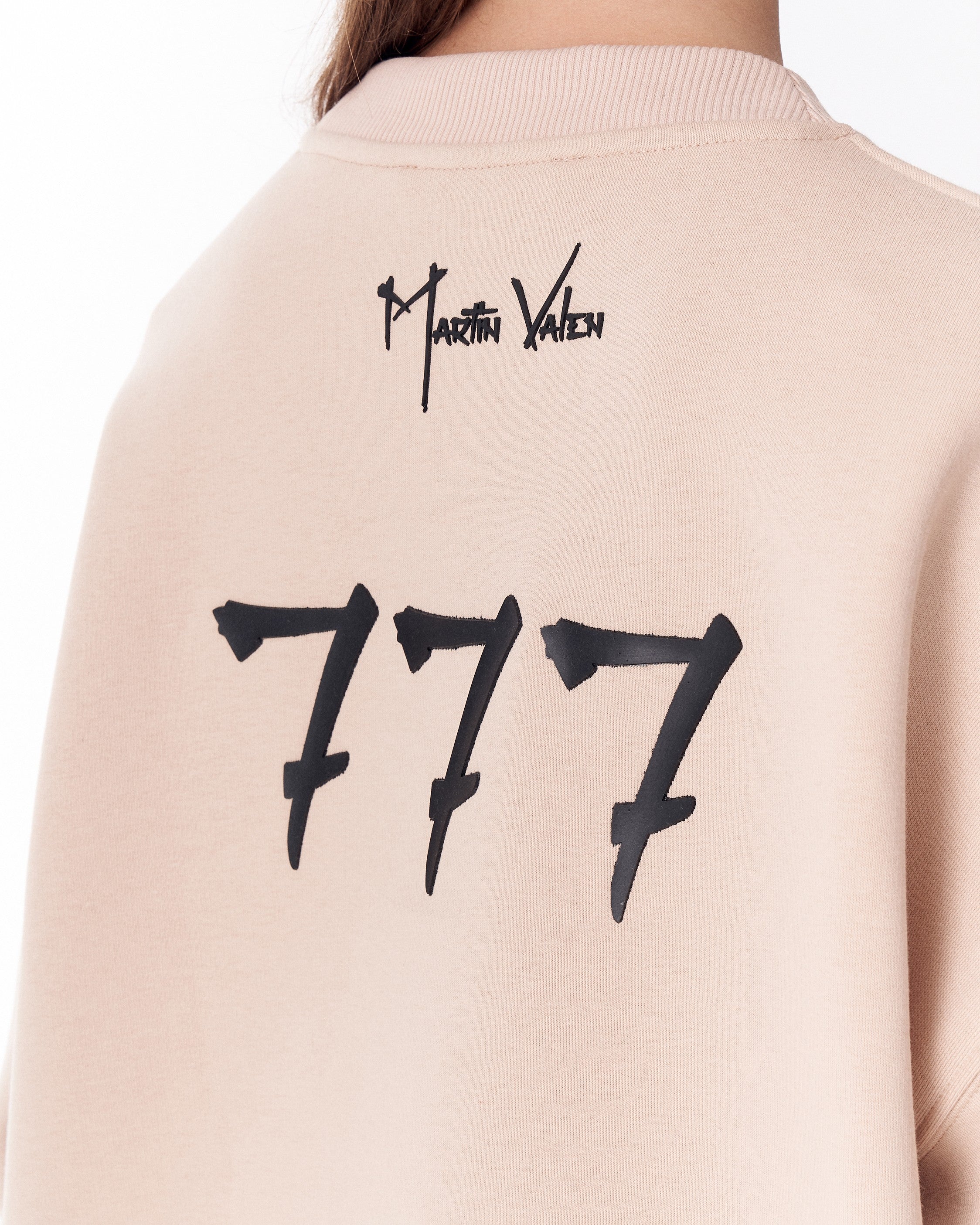 '777' Damen Oversized Designer-Sweatshirt in Beige | MV