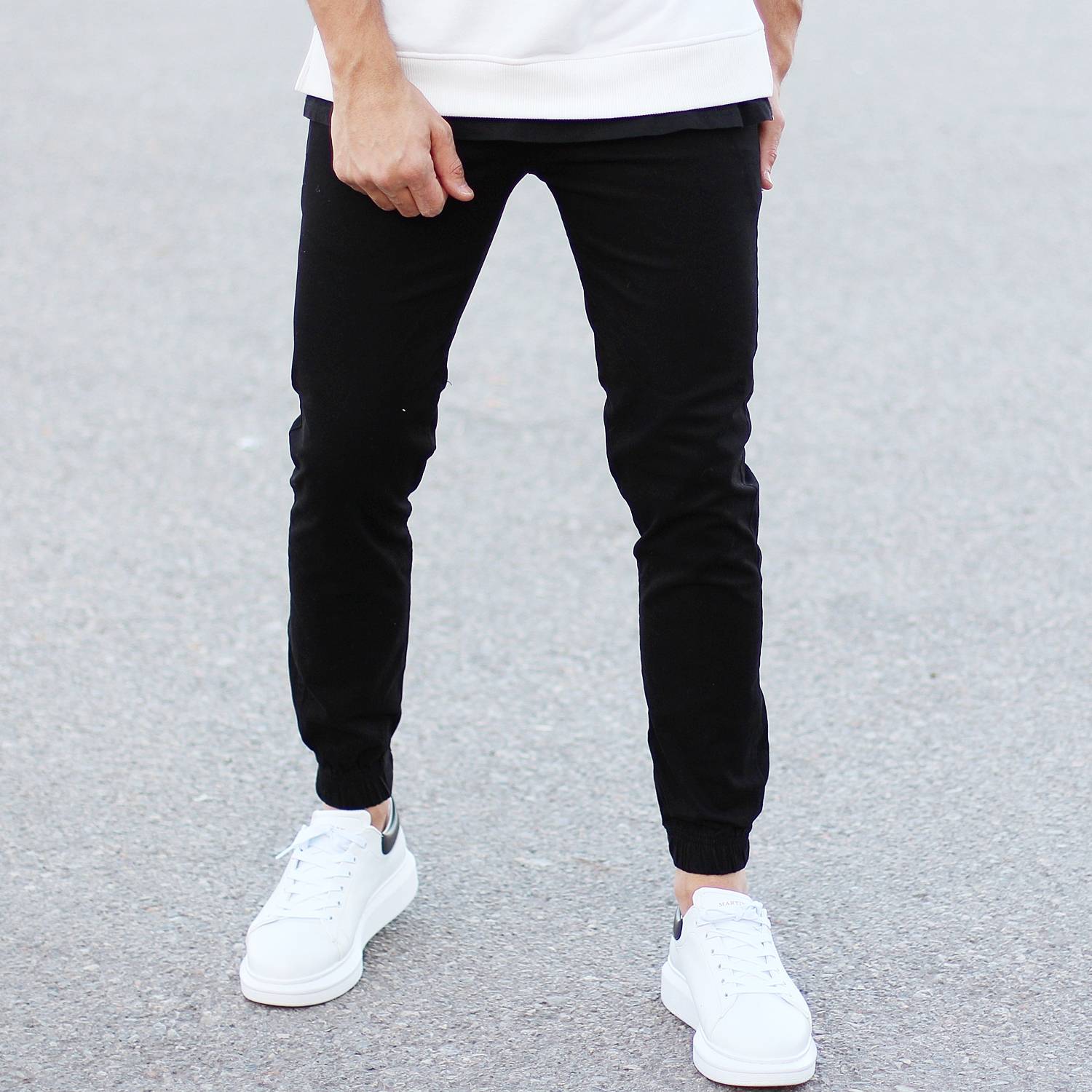 casual pants with sneakers