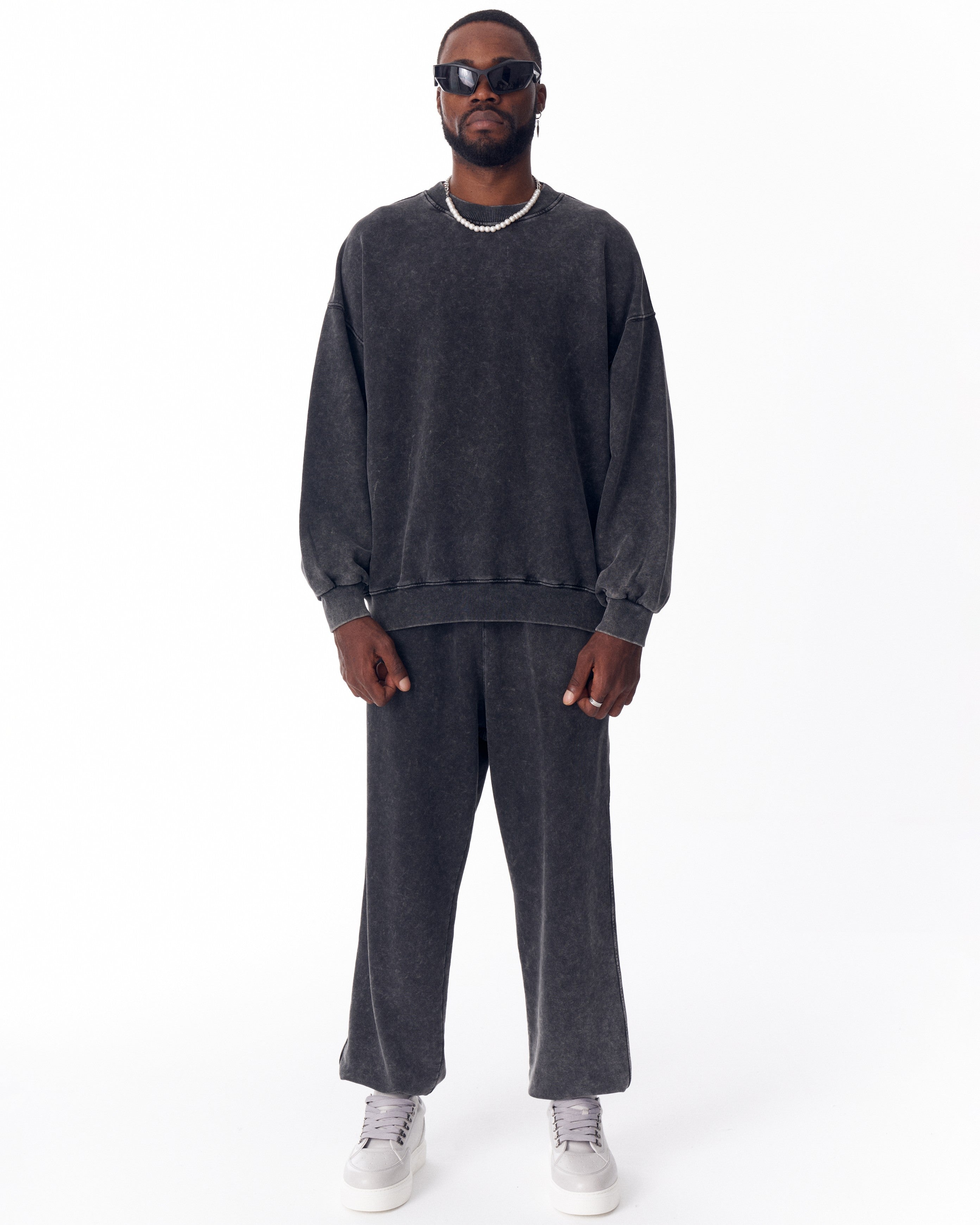 Chándal Oversize Gris Lavado para Hombre | Martin Valen