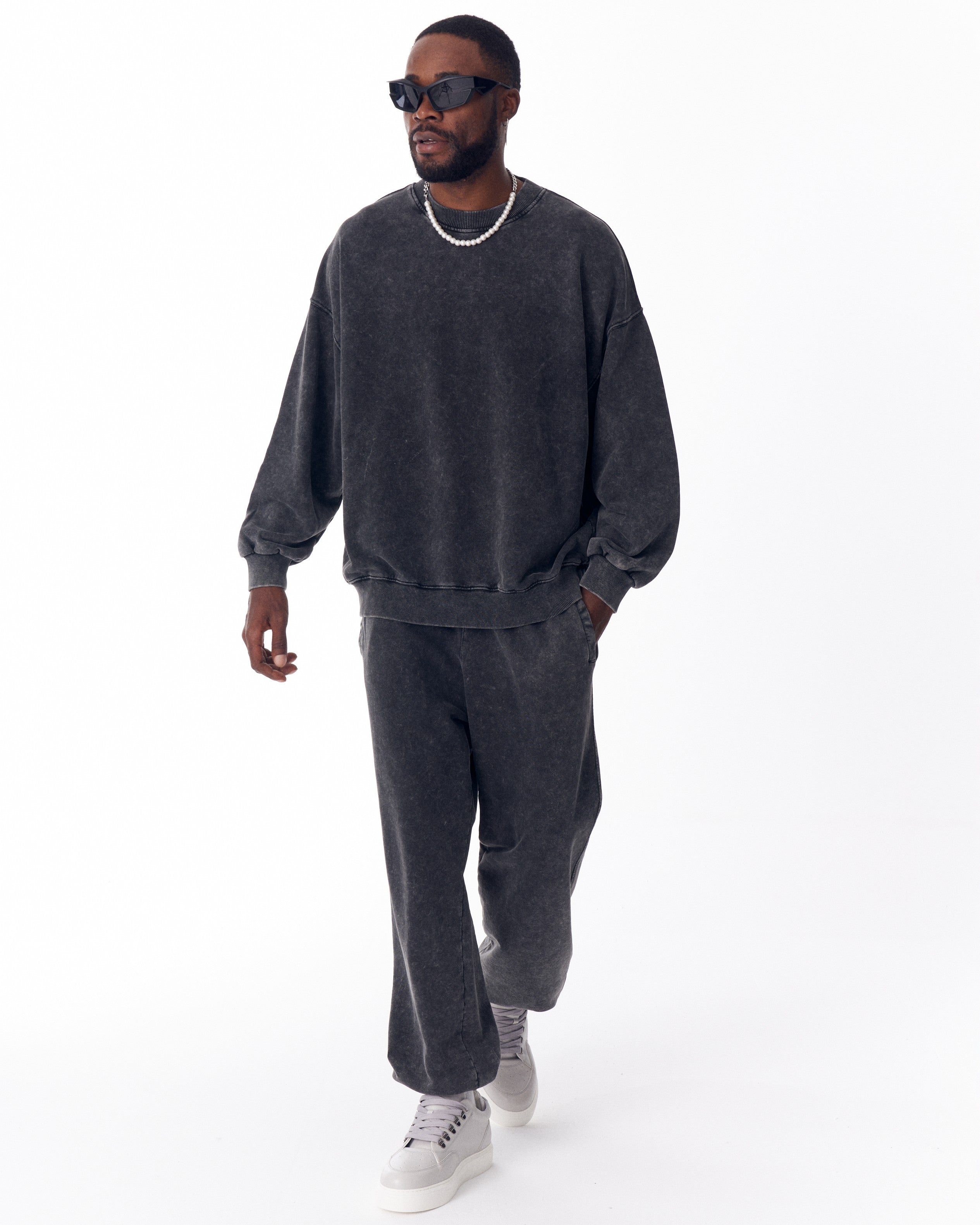 Chándal Oversize Gris Lavado para Hombre | Martin Valen