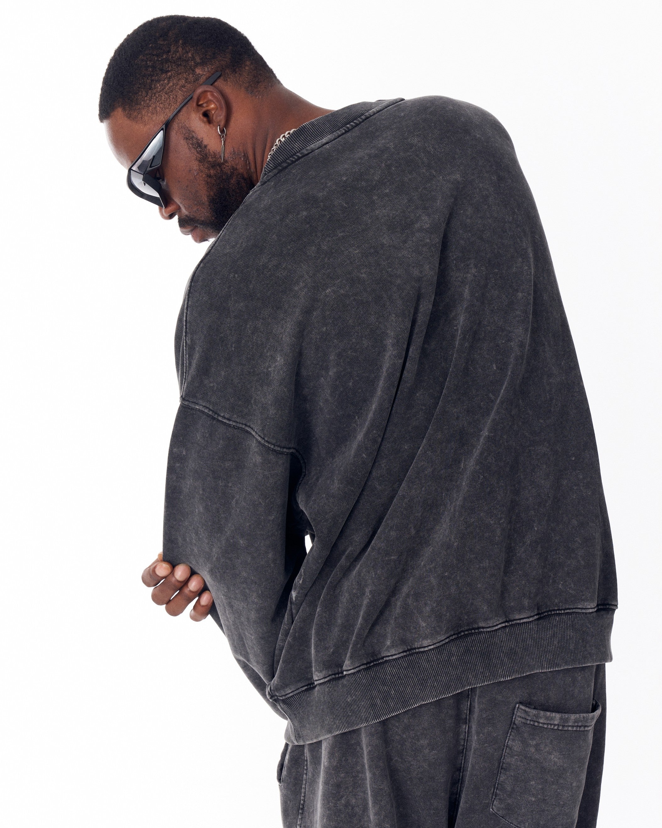 Chándal Oversize Gris Lavado para Hombre | Martin Valen
