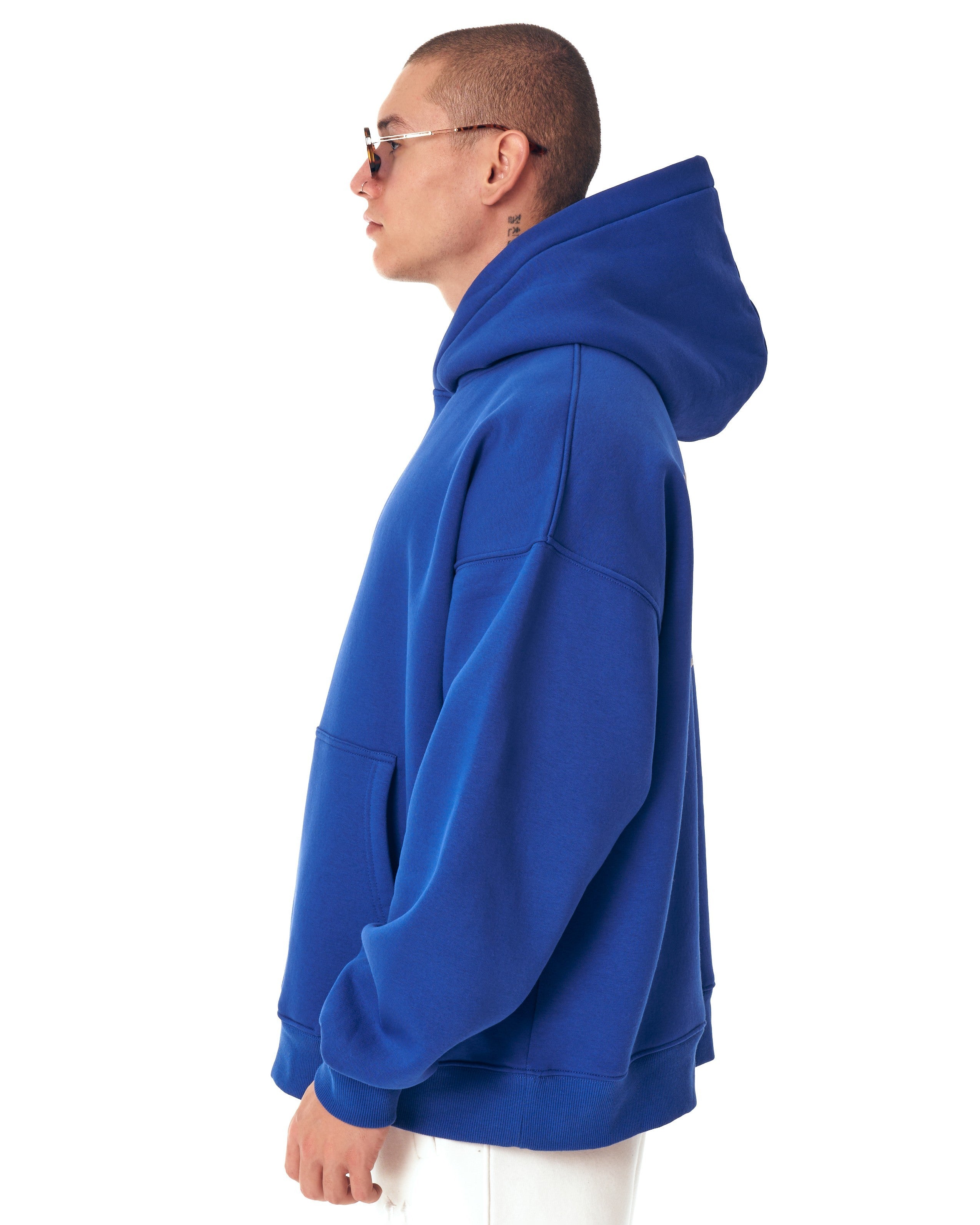 Extra Übergroßer Blauer Hoodie für Herren