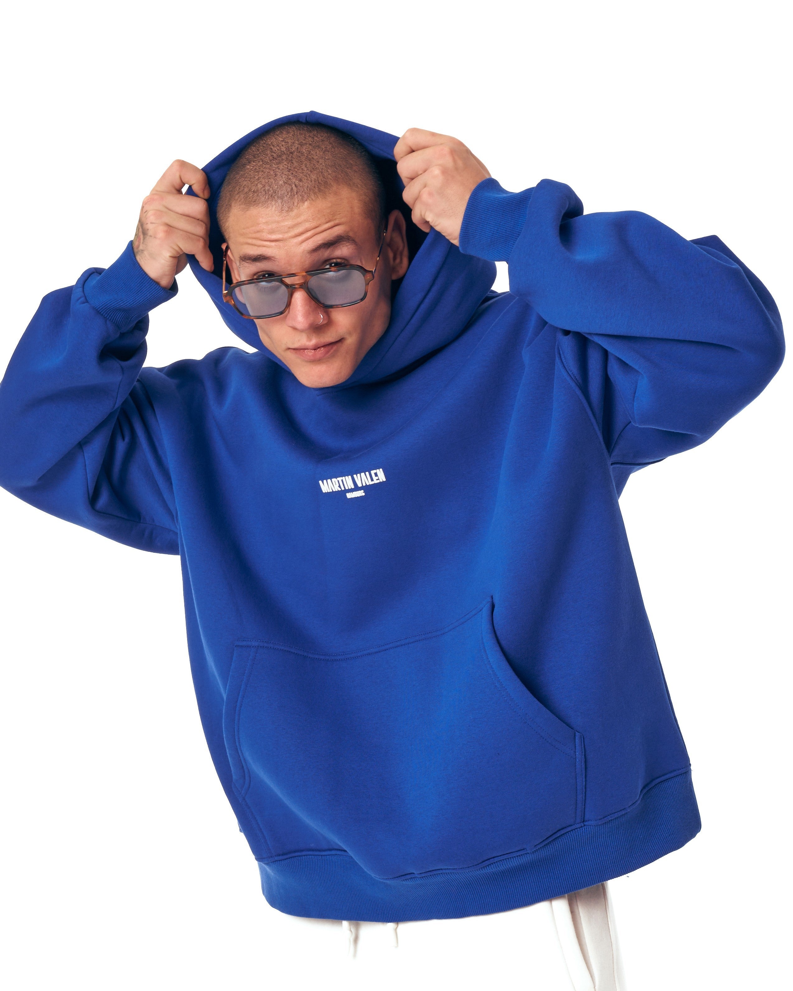 Streetwear Extra Übergroßer Blauer Hoodie
