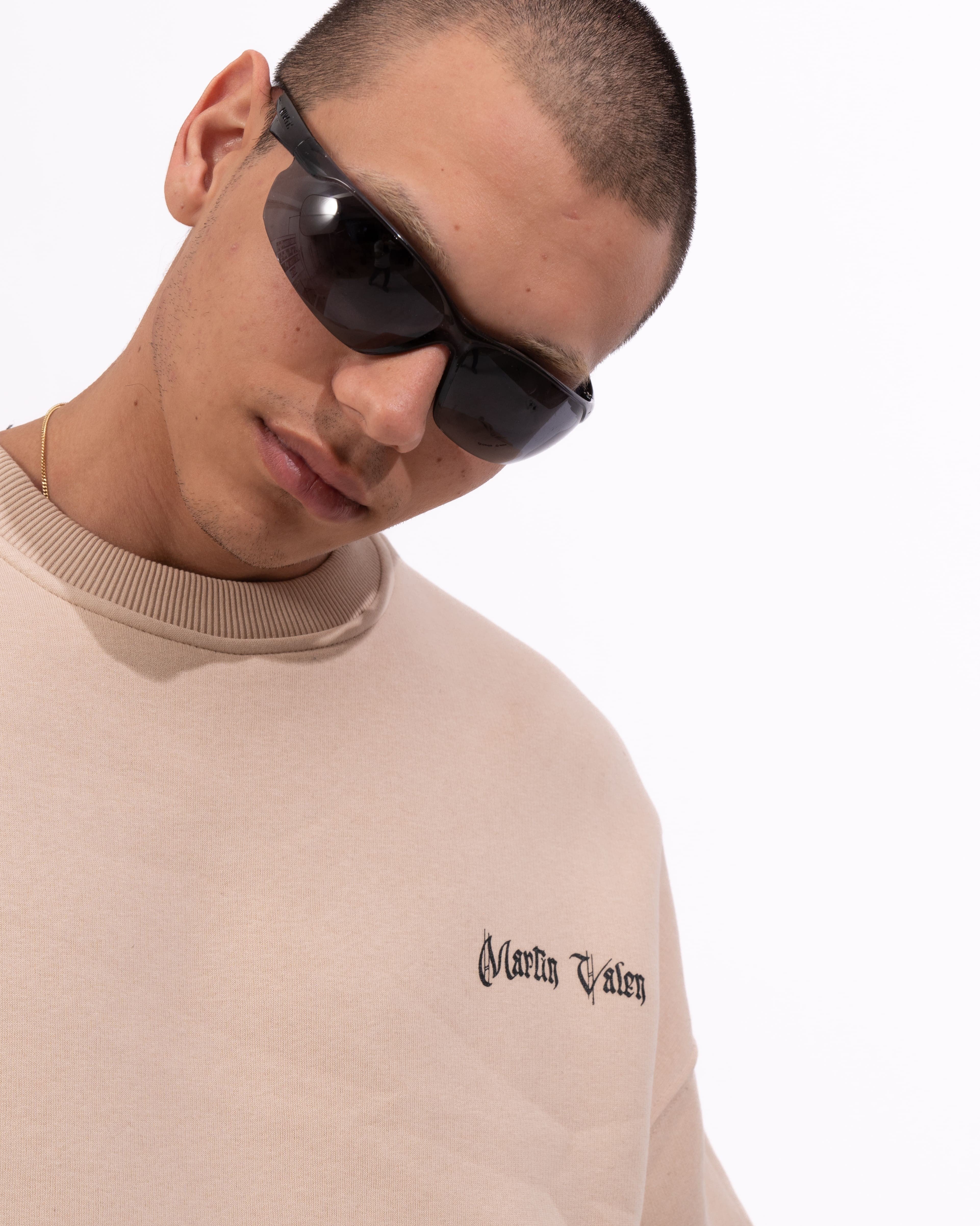 Fatima Martin Valen Designer Beiges Oversized Sweatshirt