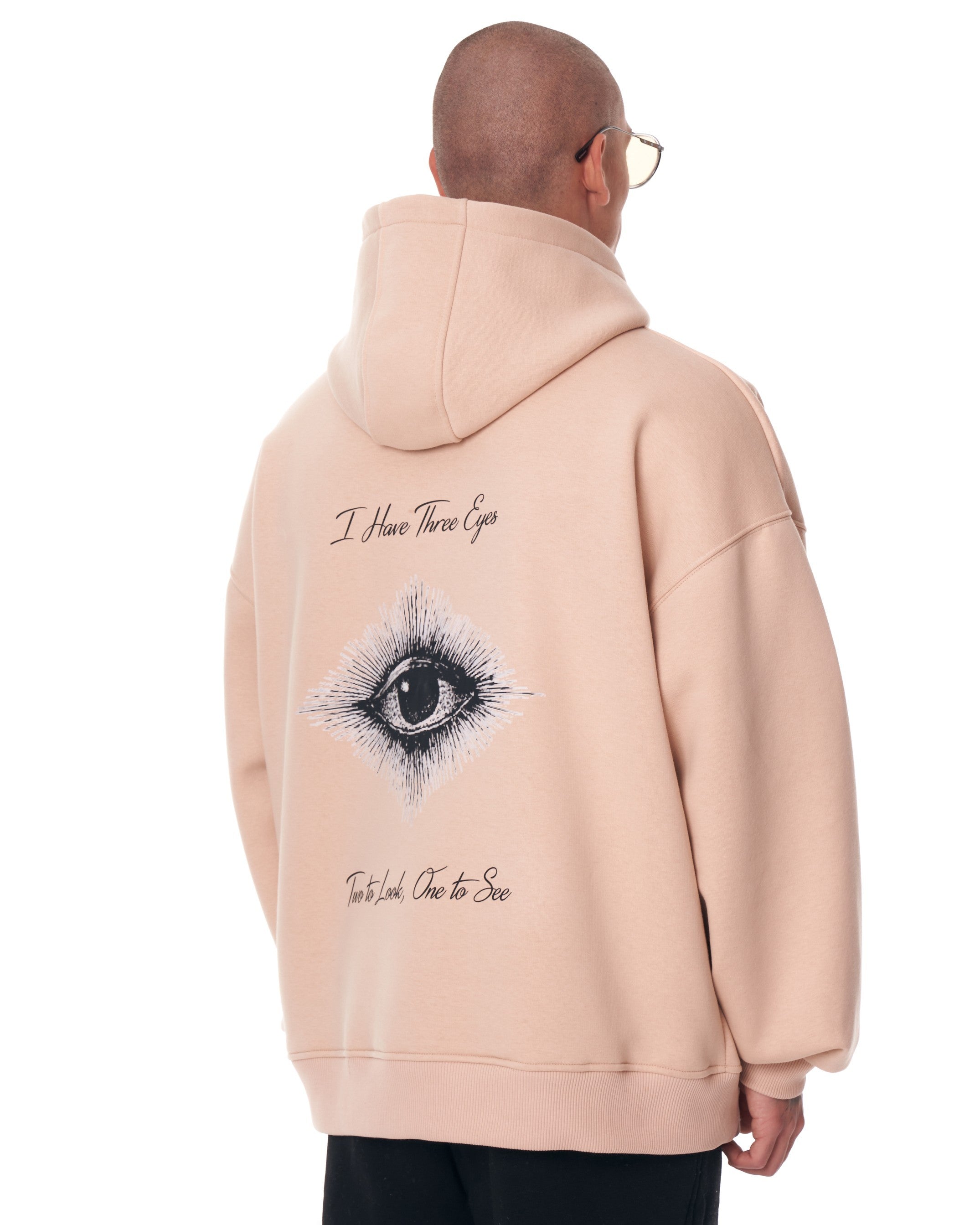 Бежевый худи с принтом Third Eye