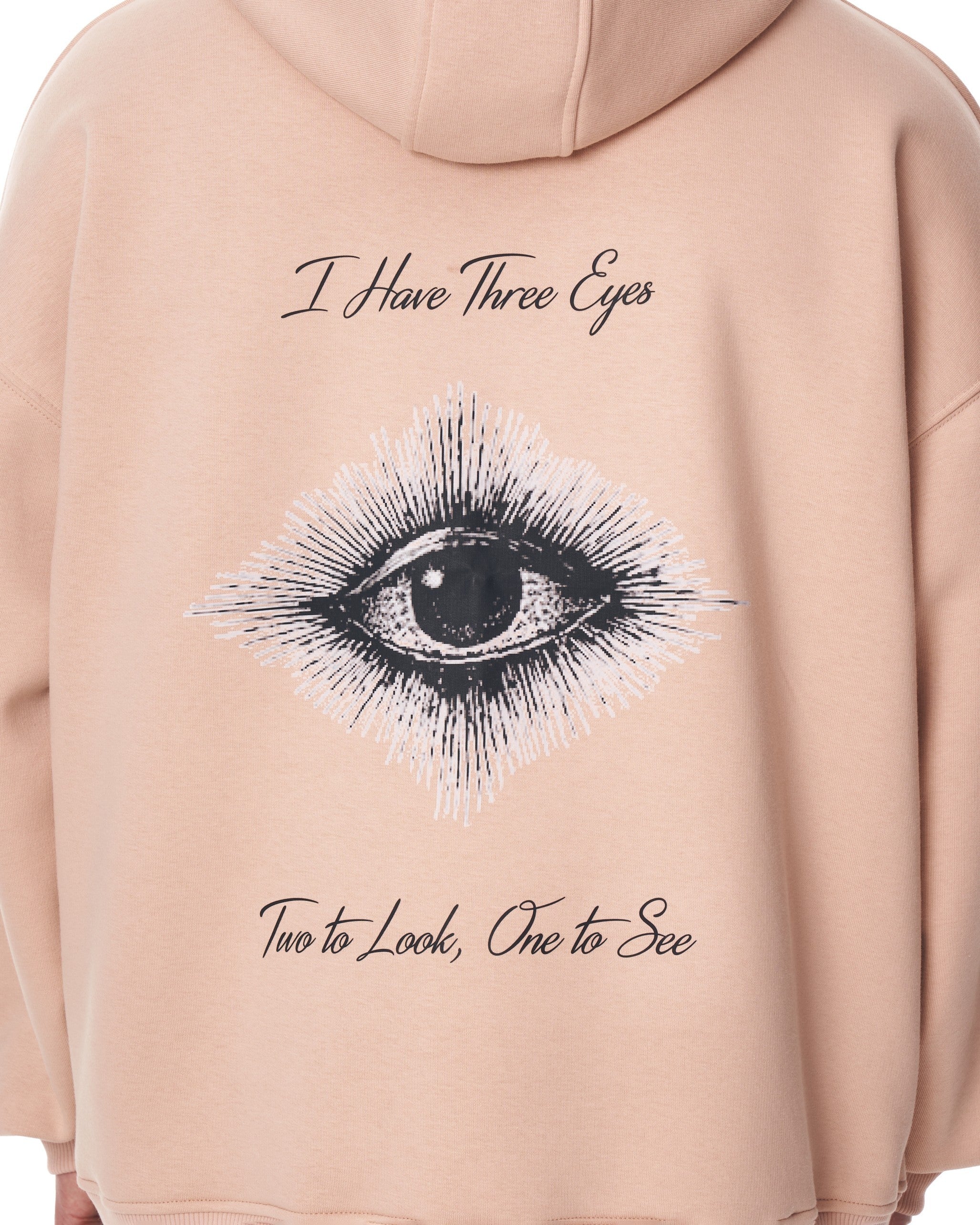 Бежевый худи с принтом "Third Eye" на спине