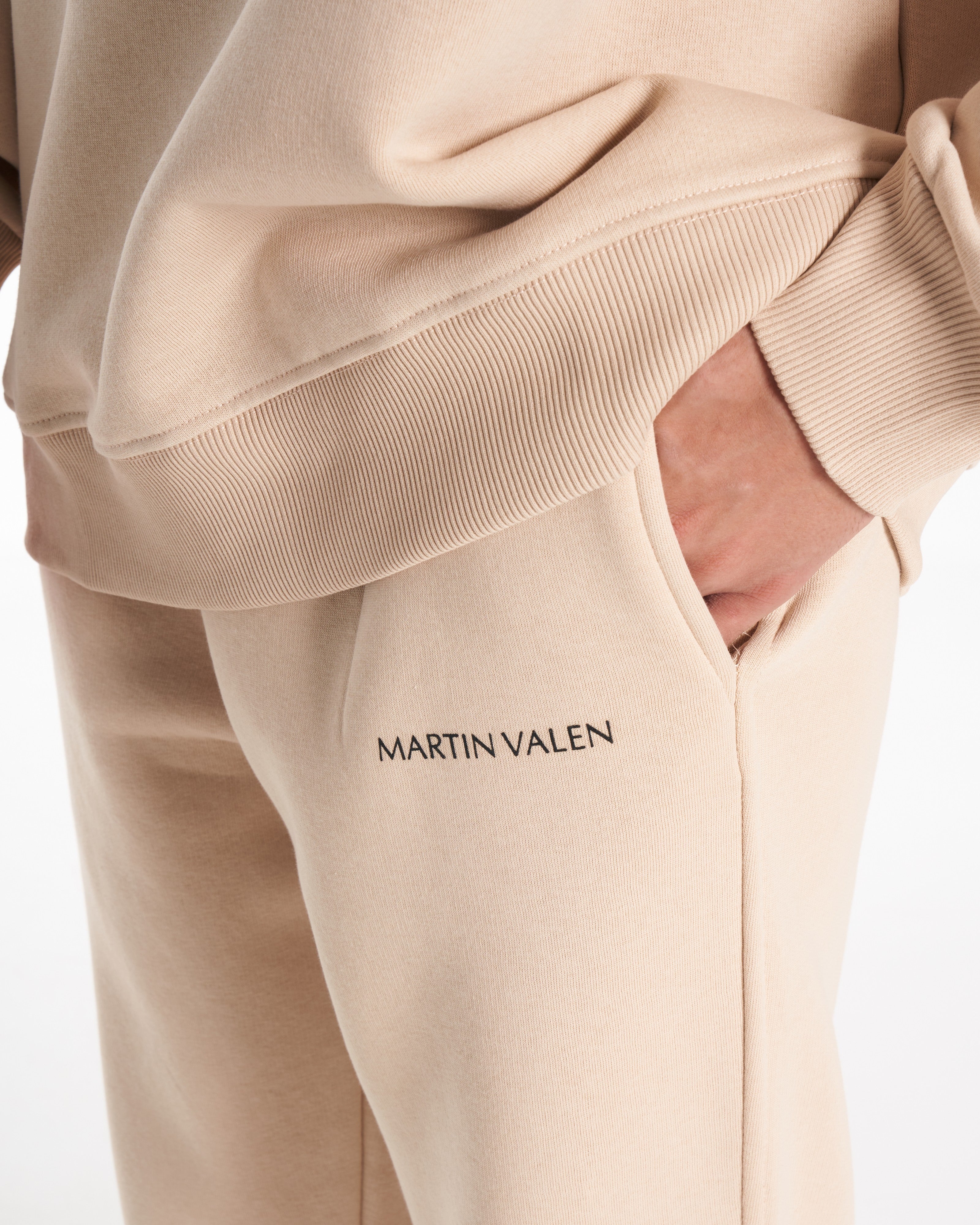 Designer Oversized Beige Sweatshirt Trainingspak Set | MV