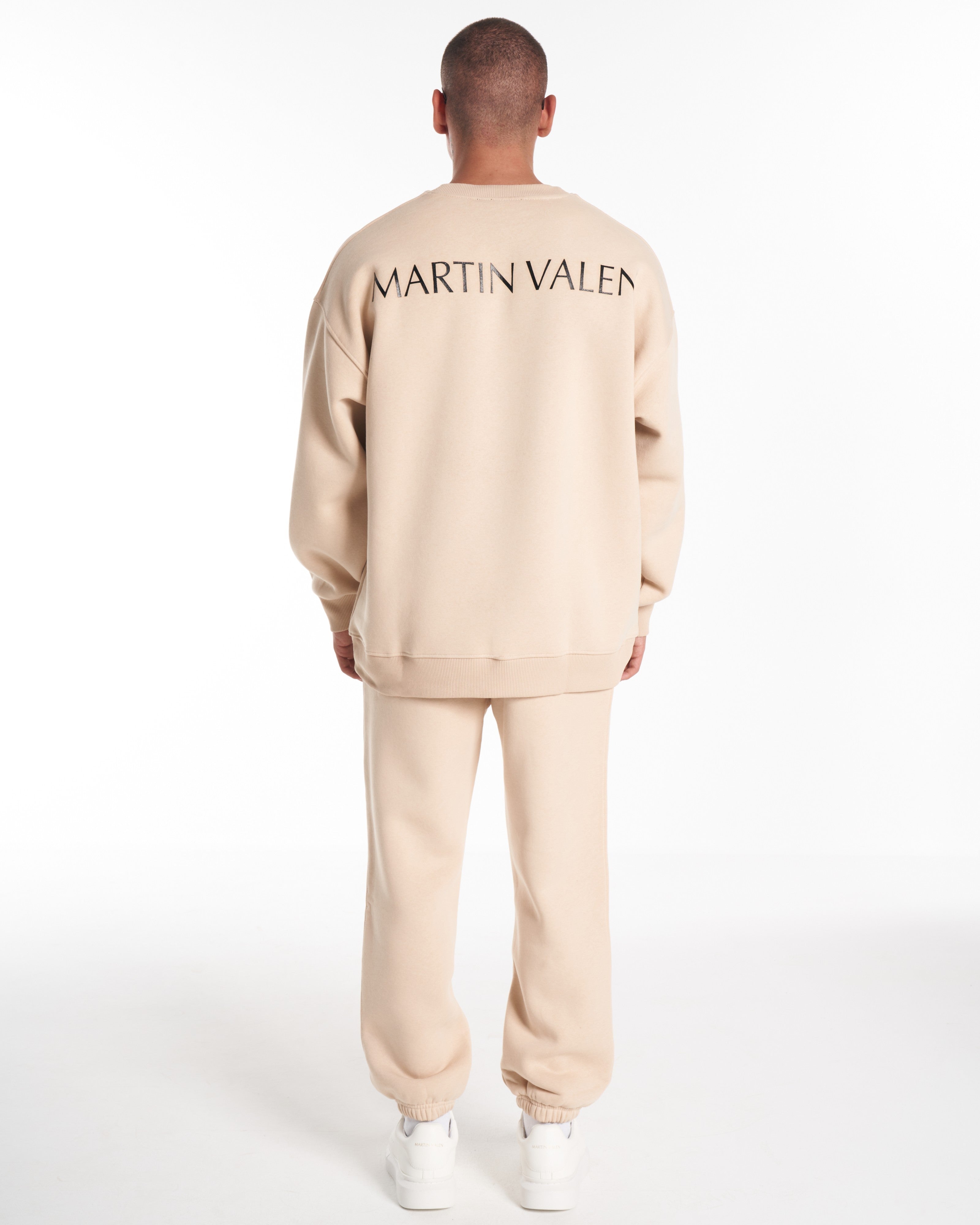 Designer Oversized Beige Sweatshirt Trainingspak Set | MV