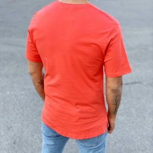 Men's Basic Round Neck T-Shirt In New Red - 3