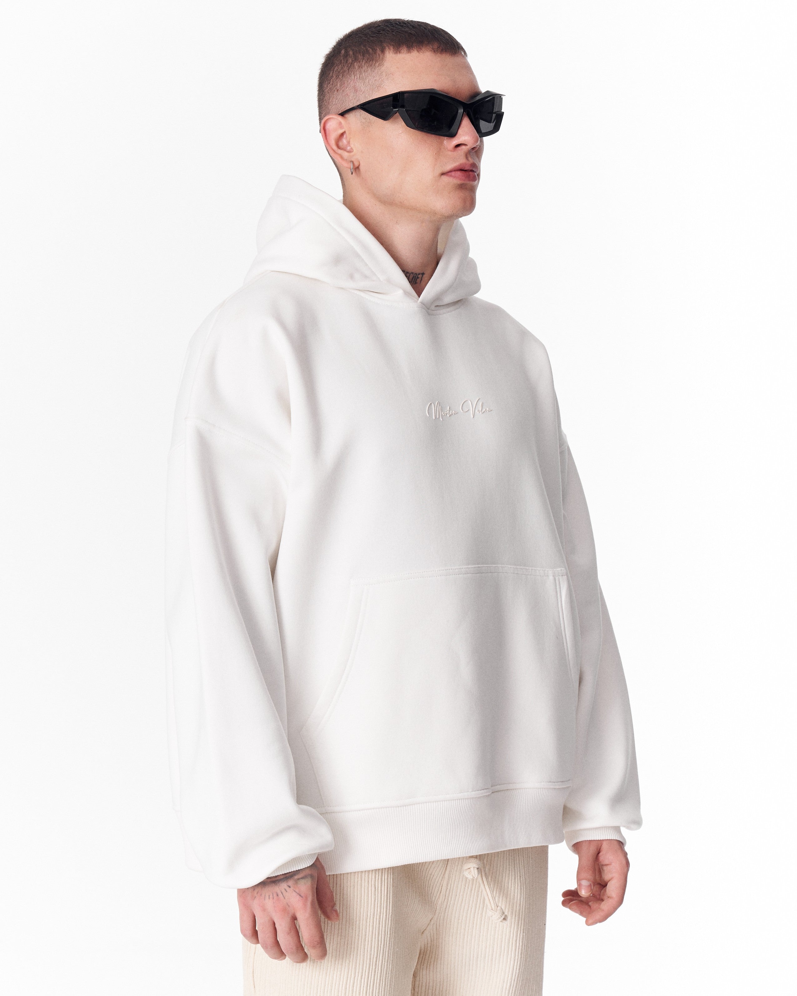 Monarch Loop Blanco Sudadera con Capucha para Hombre | Martin Valen