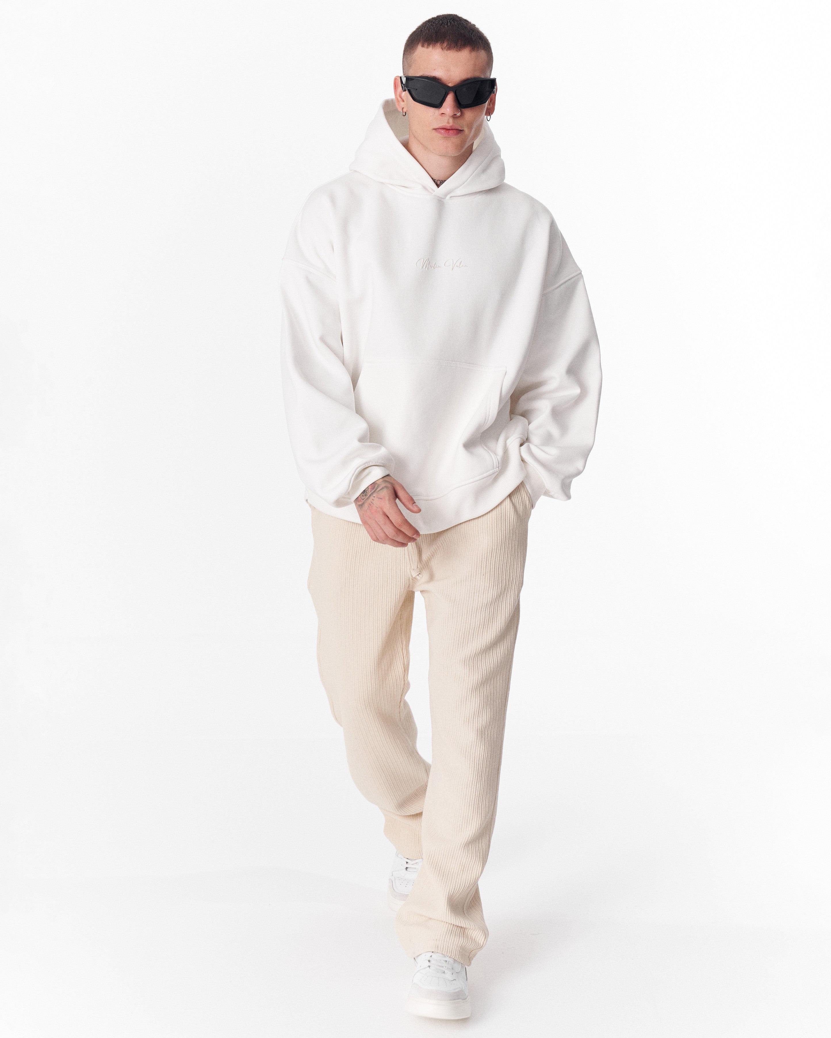 Monarch Loop Blanco Sudadera con Capucha para Hombre | Martin Valen