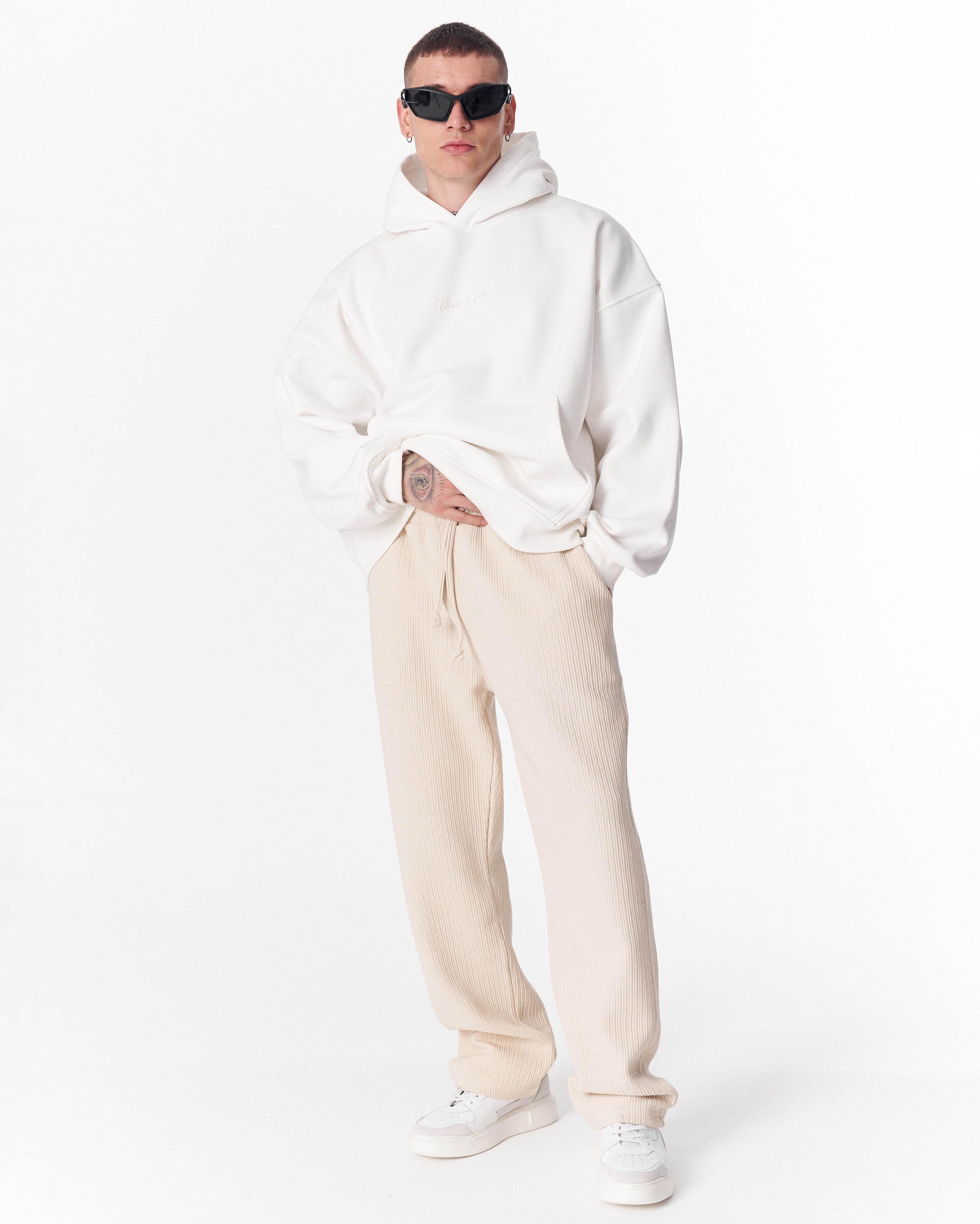 Monarch Loop Blanco Sudadera con Capucha para Hombre | Martin Valen