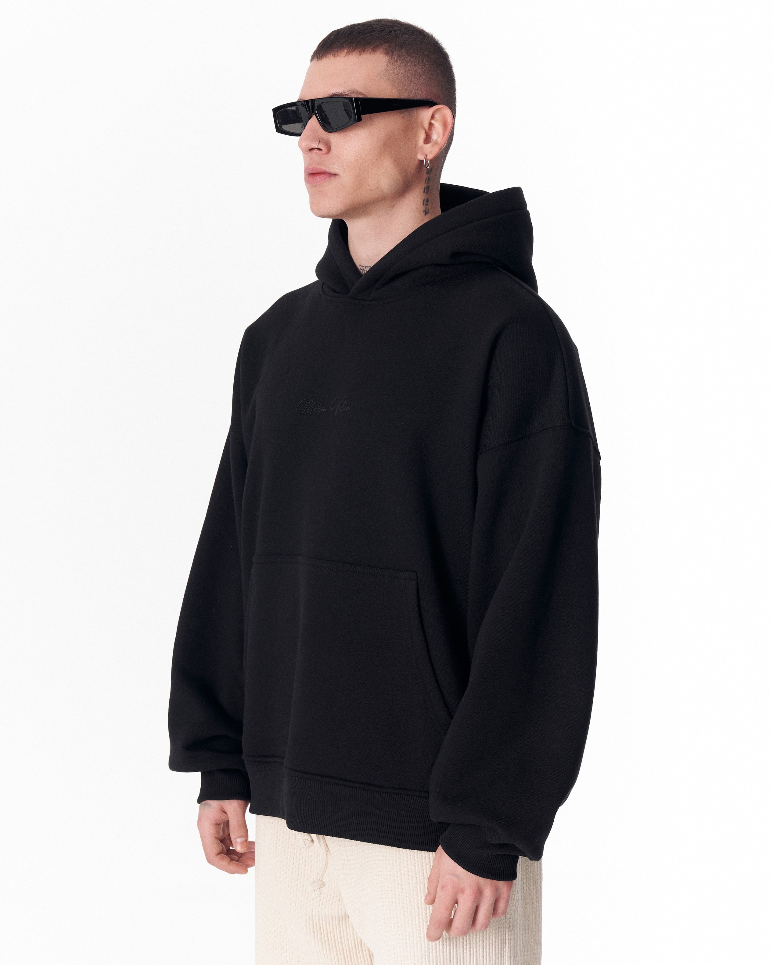 Monarch Loop Sudadera con Capucha en Negro para Hombre | Martin Valen