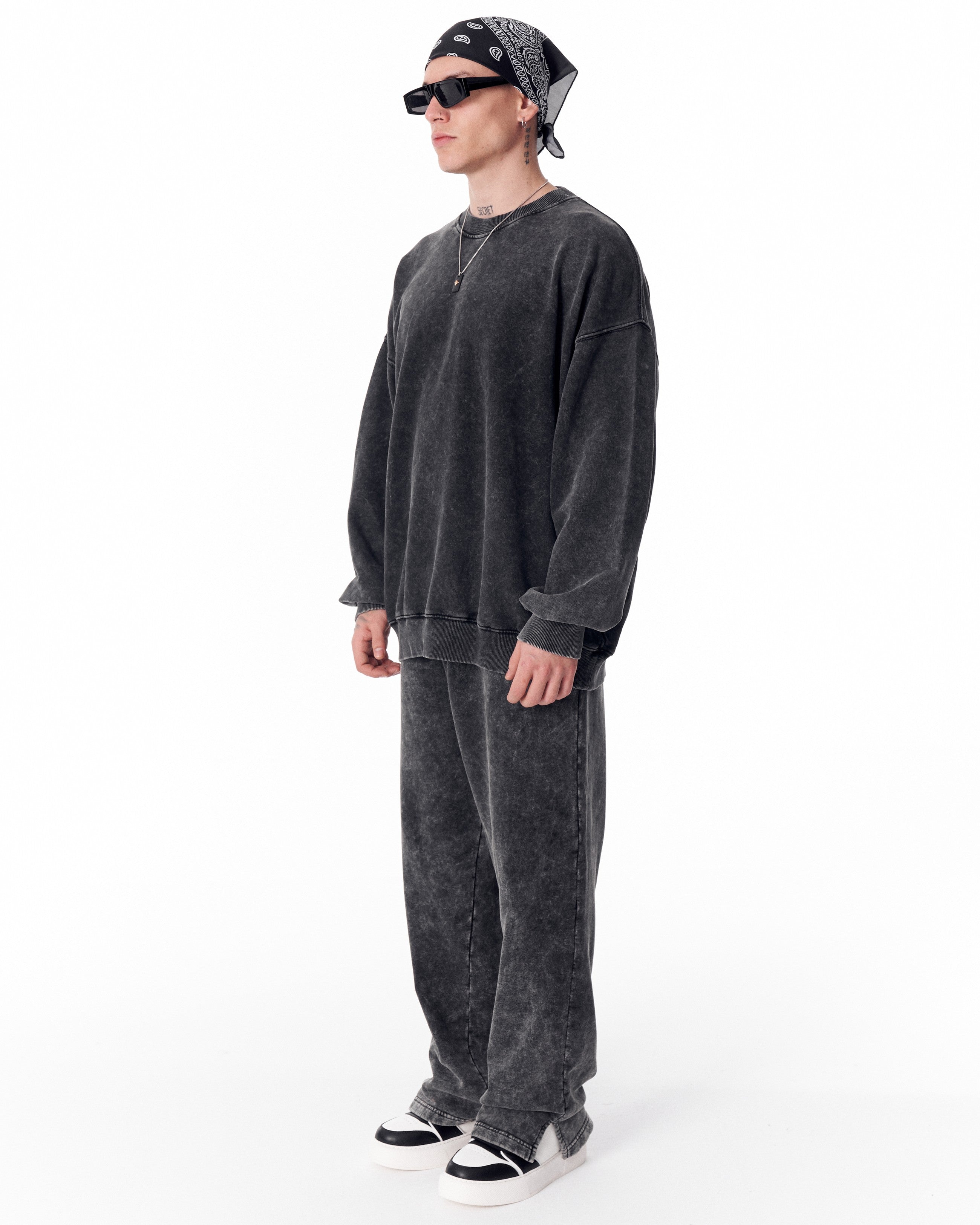 Chándal Oversize Gris Lavado para Hombre | Martin Valen