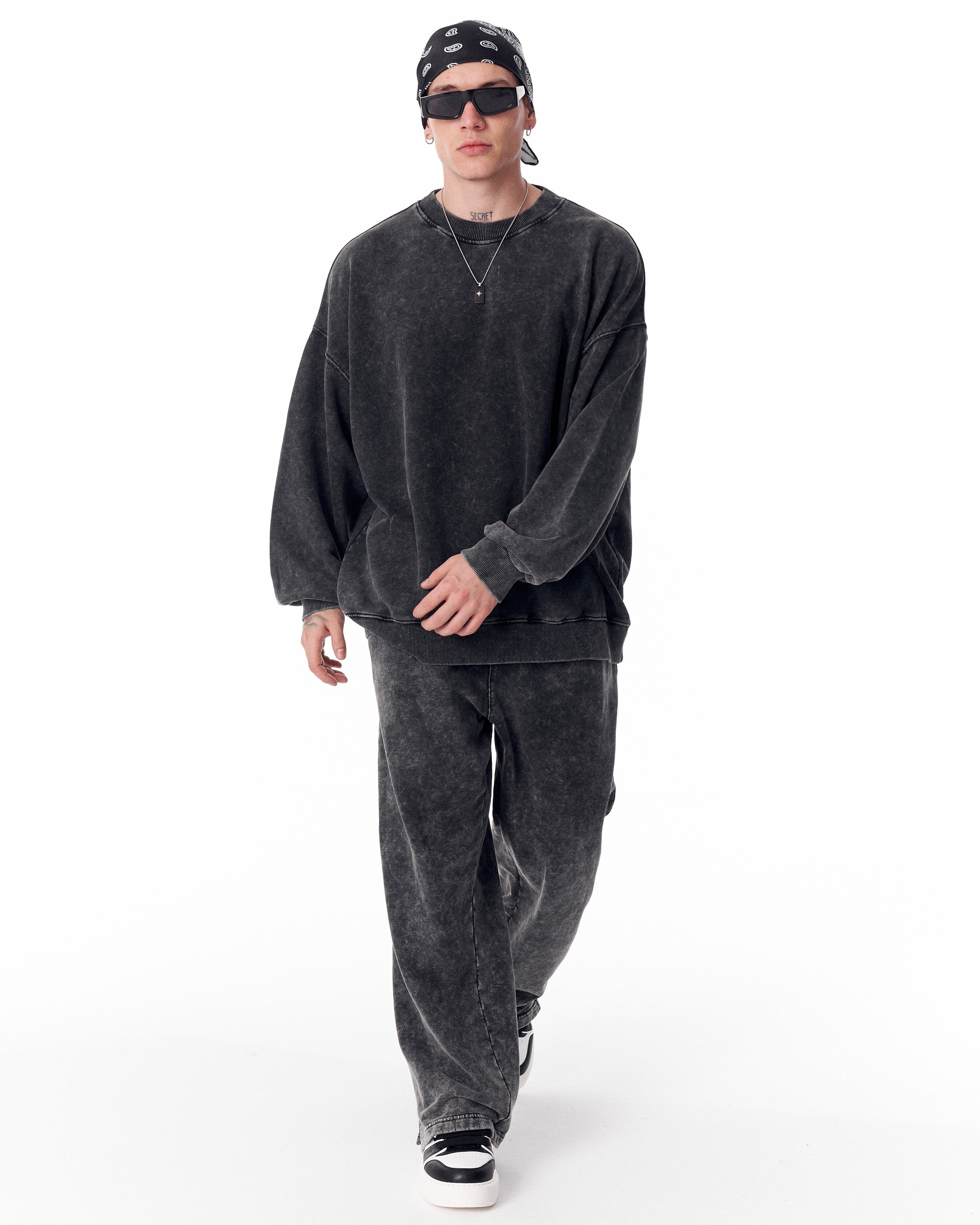 Chándal Oversize Gris Lavado para Hombre | Martin Valen