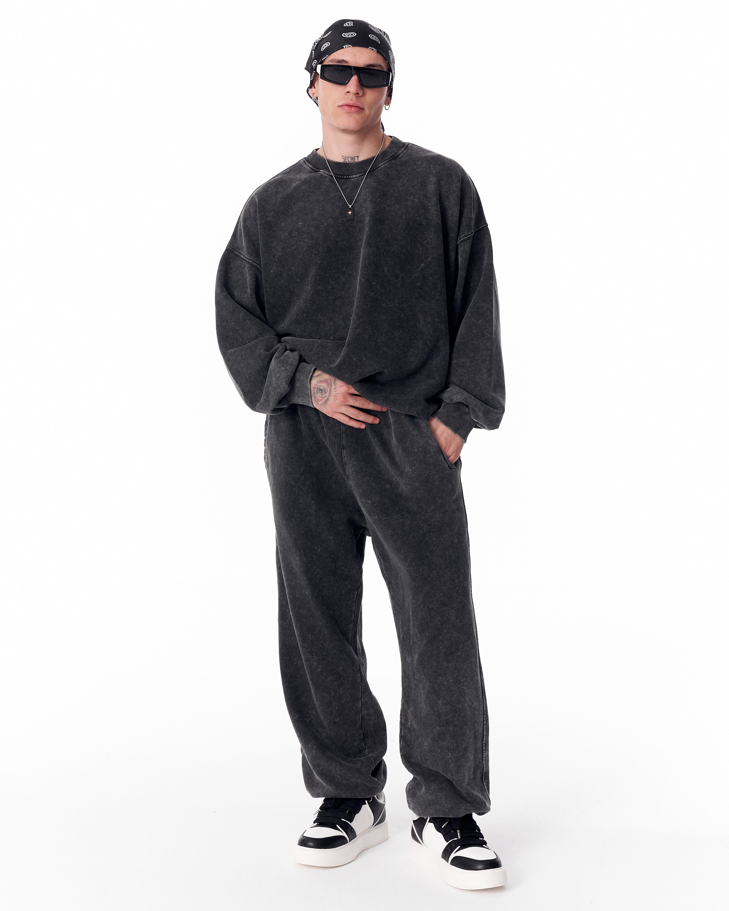Chándal Oversize Gris Lavado para Hombre | Martin Valen