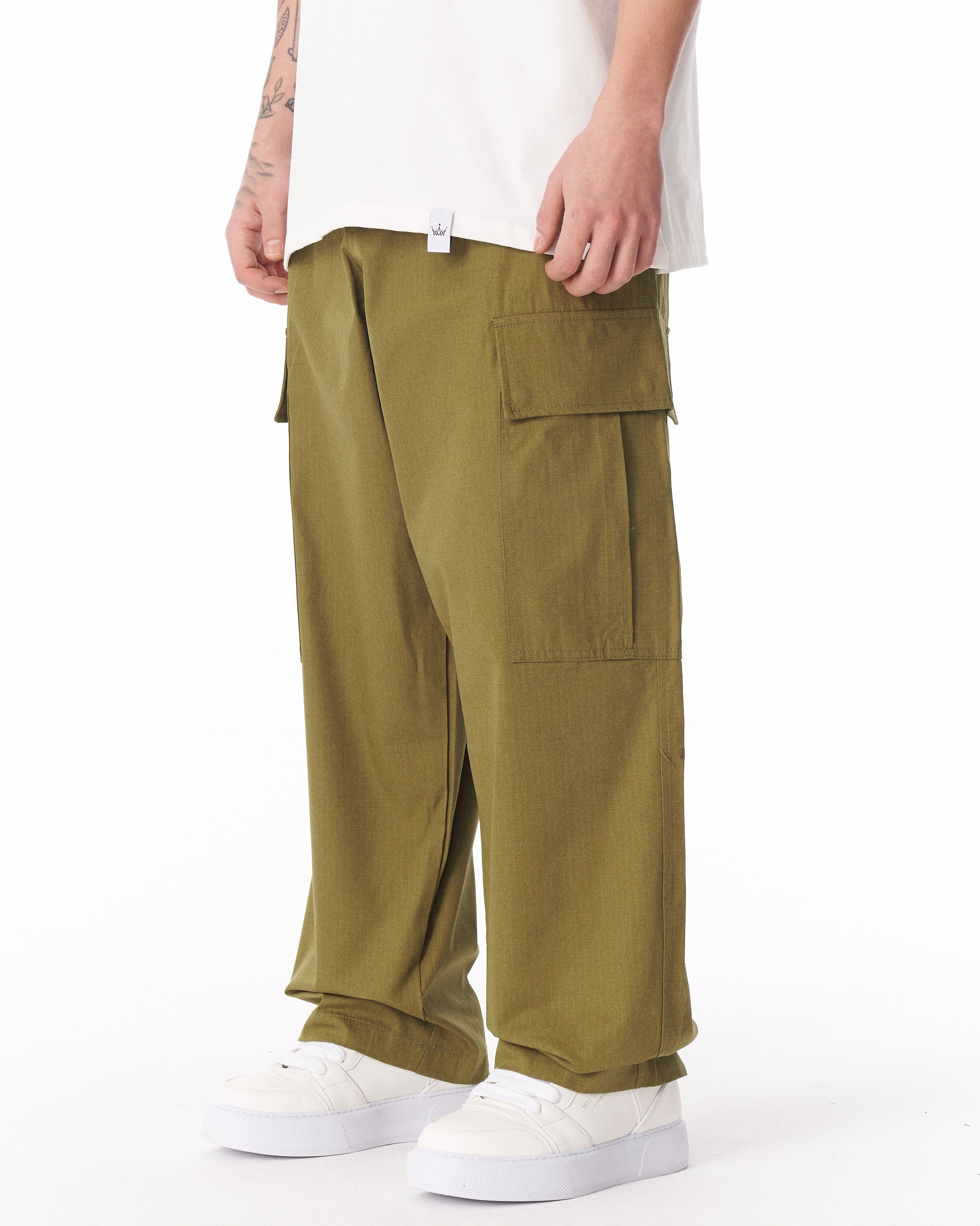 Pantalon Kaki à Jambes Larges avec Poignets Réglables | MV