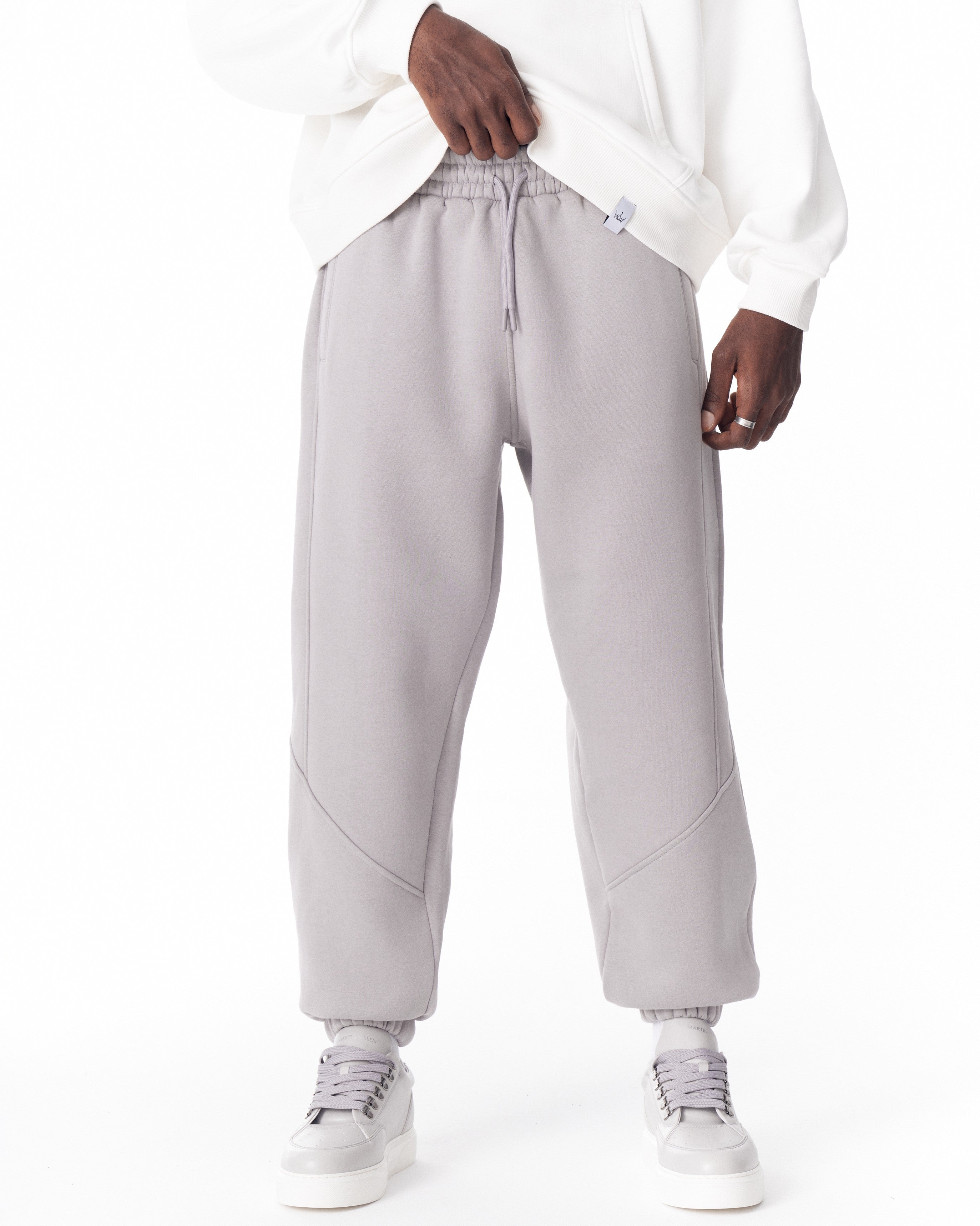 Volledig Grijze Joggingbroek met Koord en Stikdetails | MV