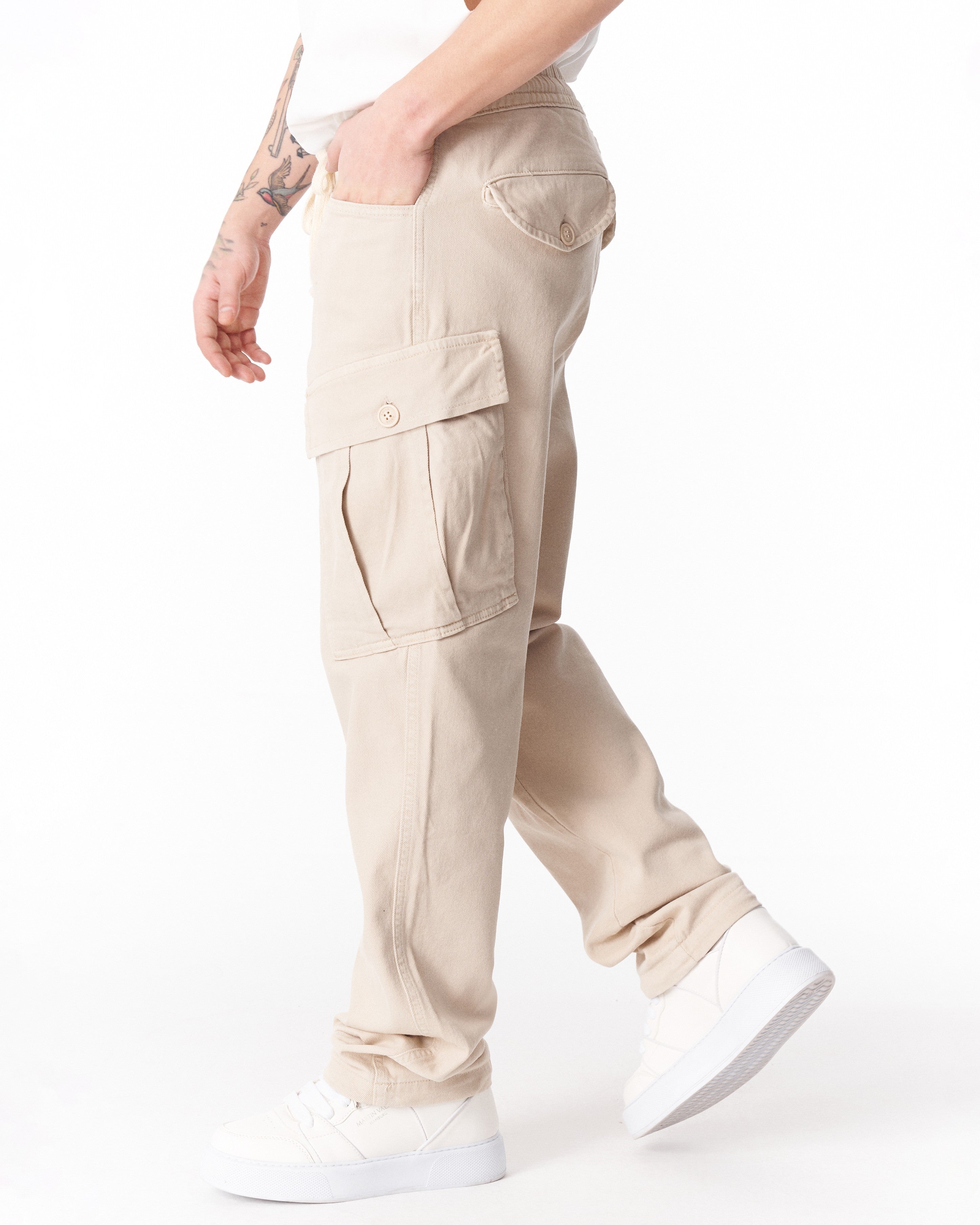 Men's Oversize Cargo Pant  in Beige | Martin Valen