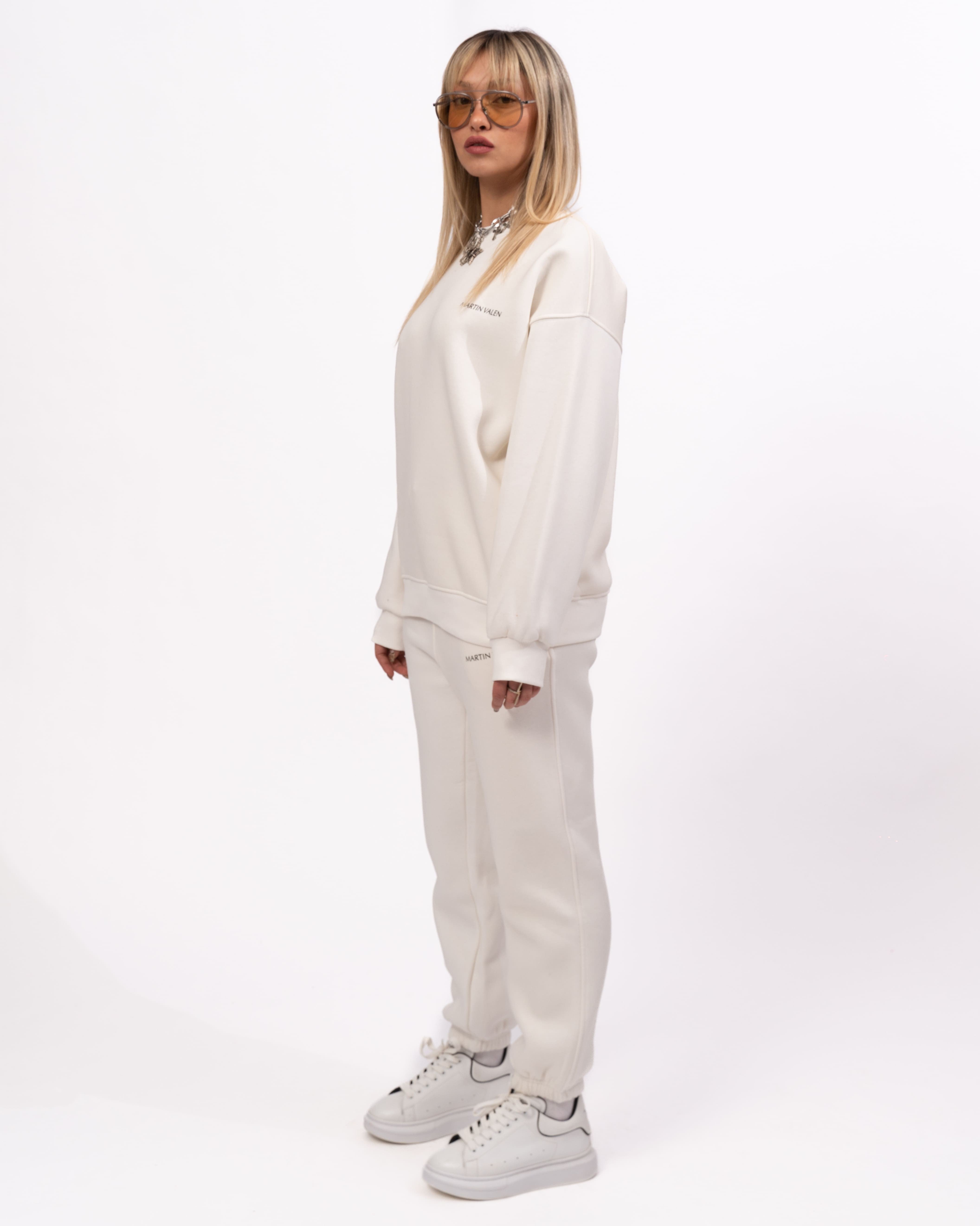 Ensemble Jogger Sweatshirt Oversize Blanc Exclusif Martin Valen