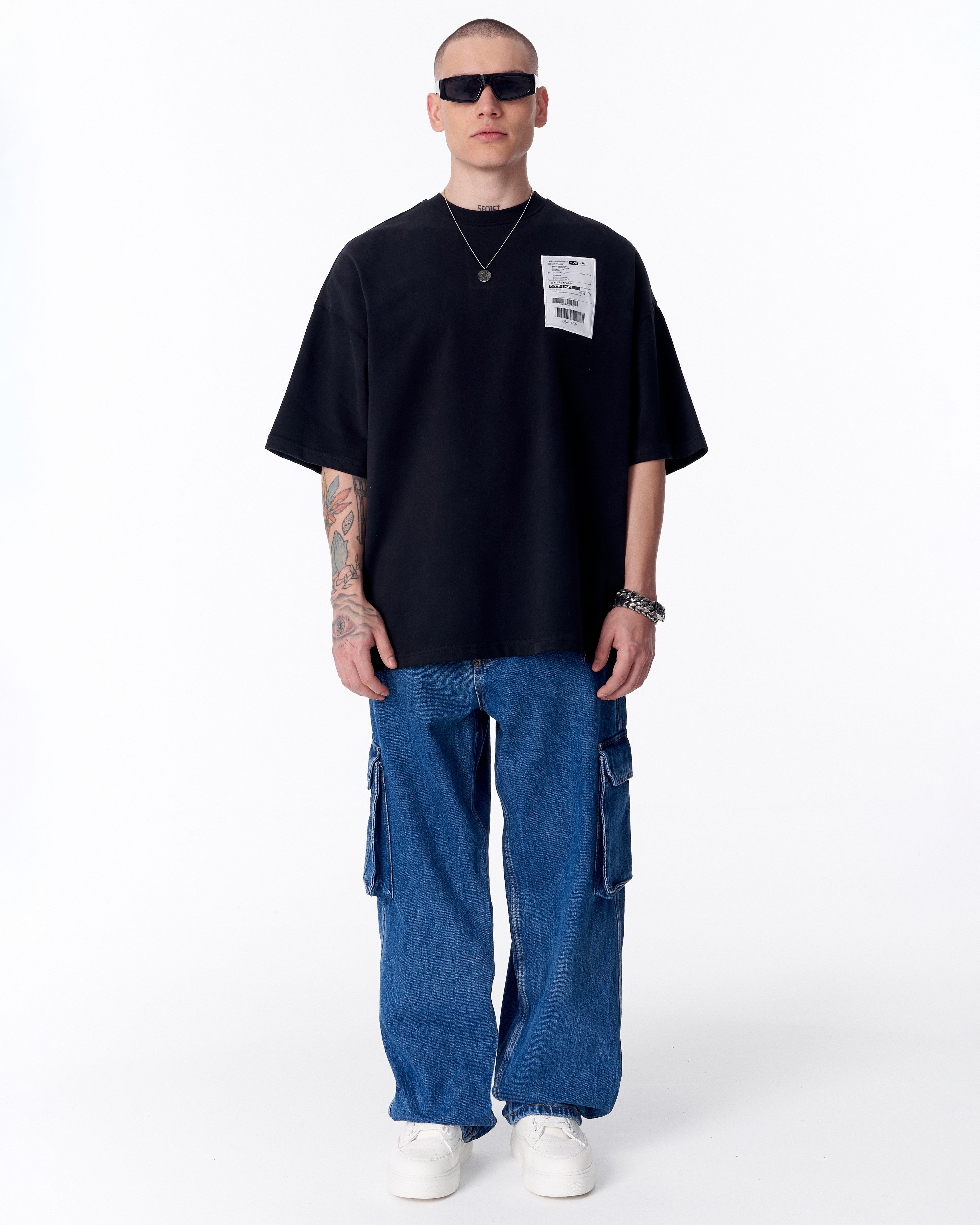 T-shirt Oversized Preta Jedi Delivery Etiquette - Martin Valen