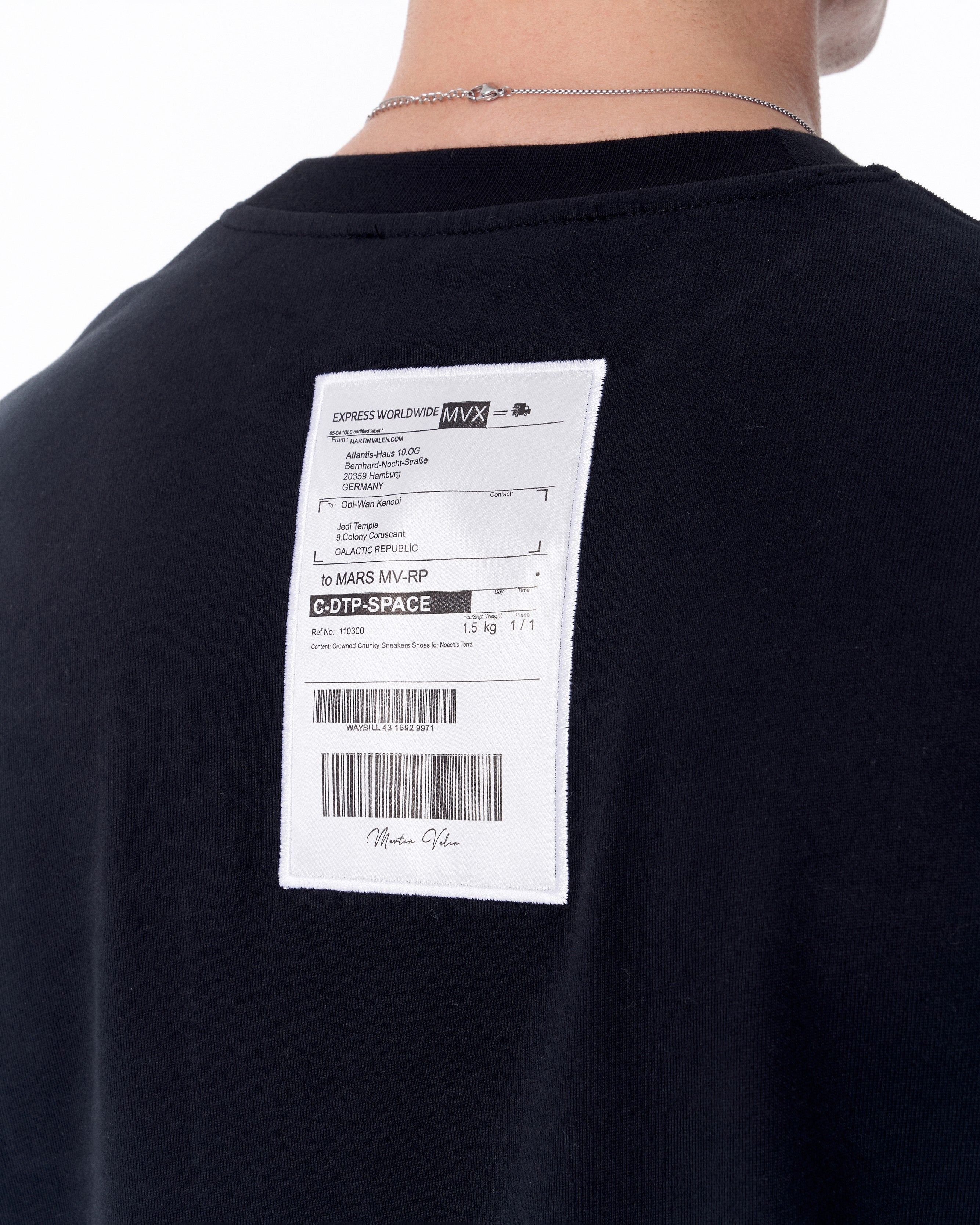 T-shirt Oversize Noir Jedi Delivery Etiquette - Martin Valen
