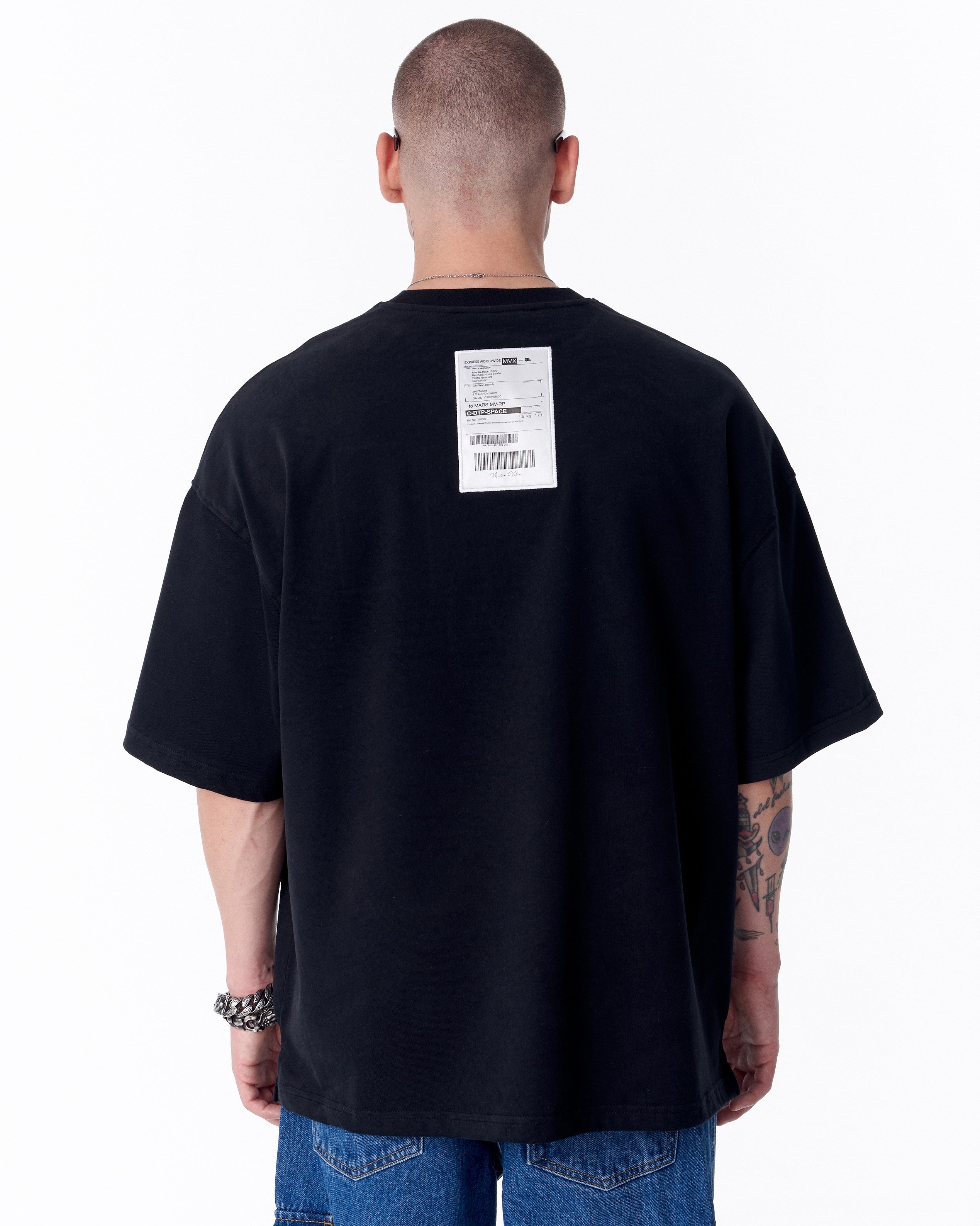 T-shirt Oversize Noir Jedi Delivery Etiquette - Martin Valen