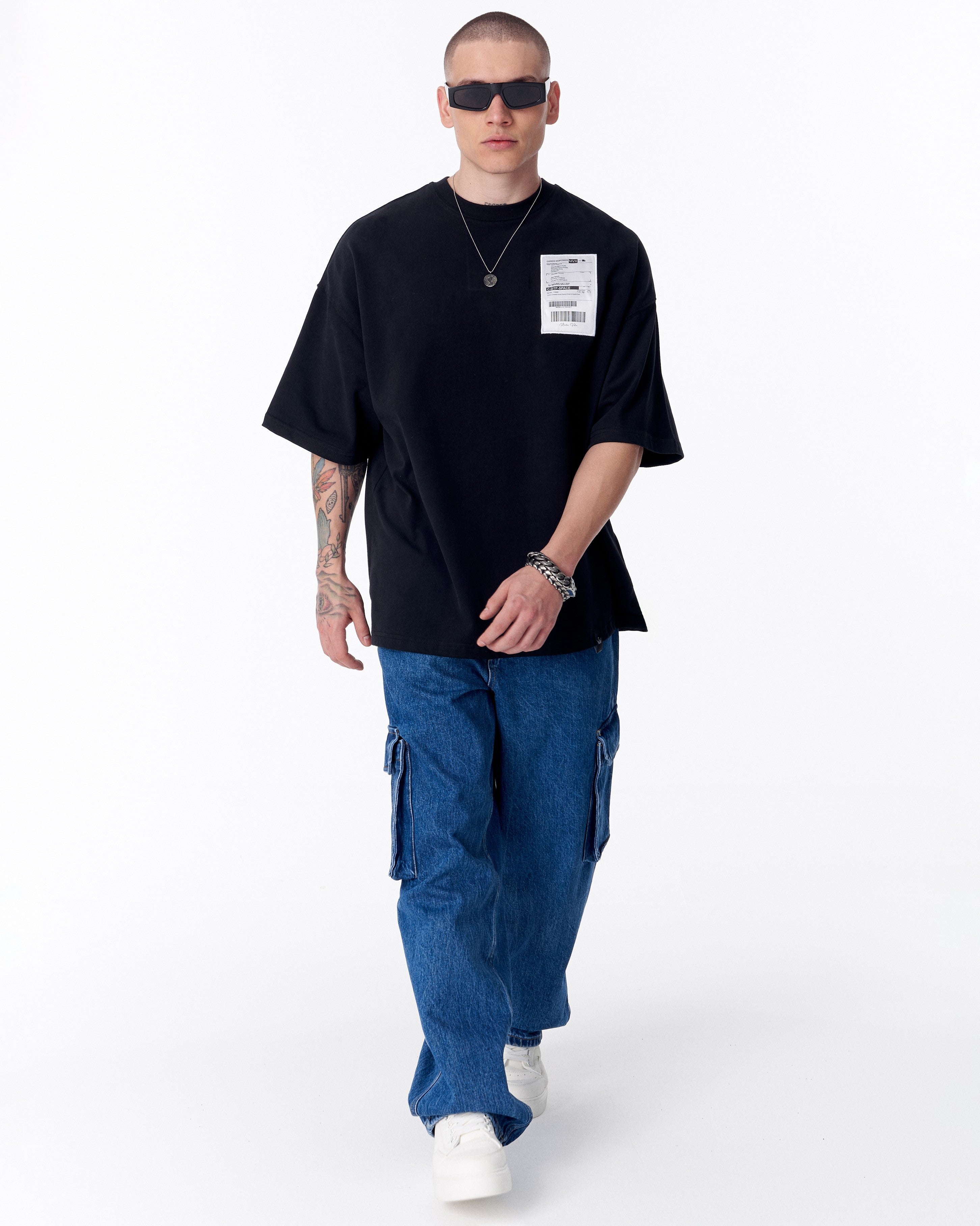 T-shirt Oversize Noir Jedi Delivery Etiquette - Martin Valen