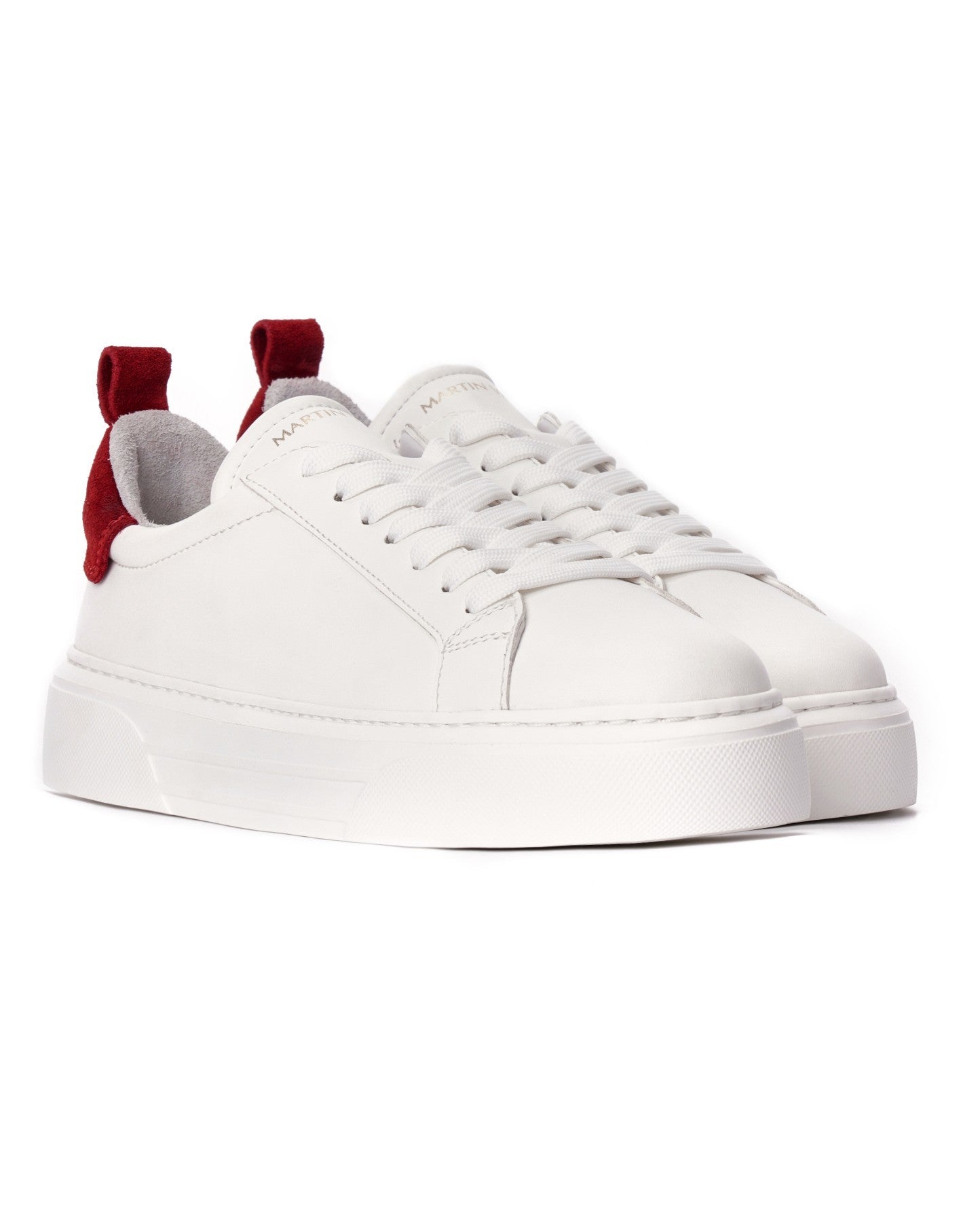 Bobe Witte Designer Damesschoenen met Rode Suède Riem | MV