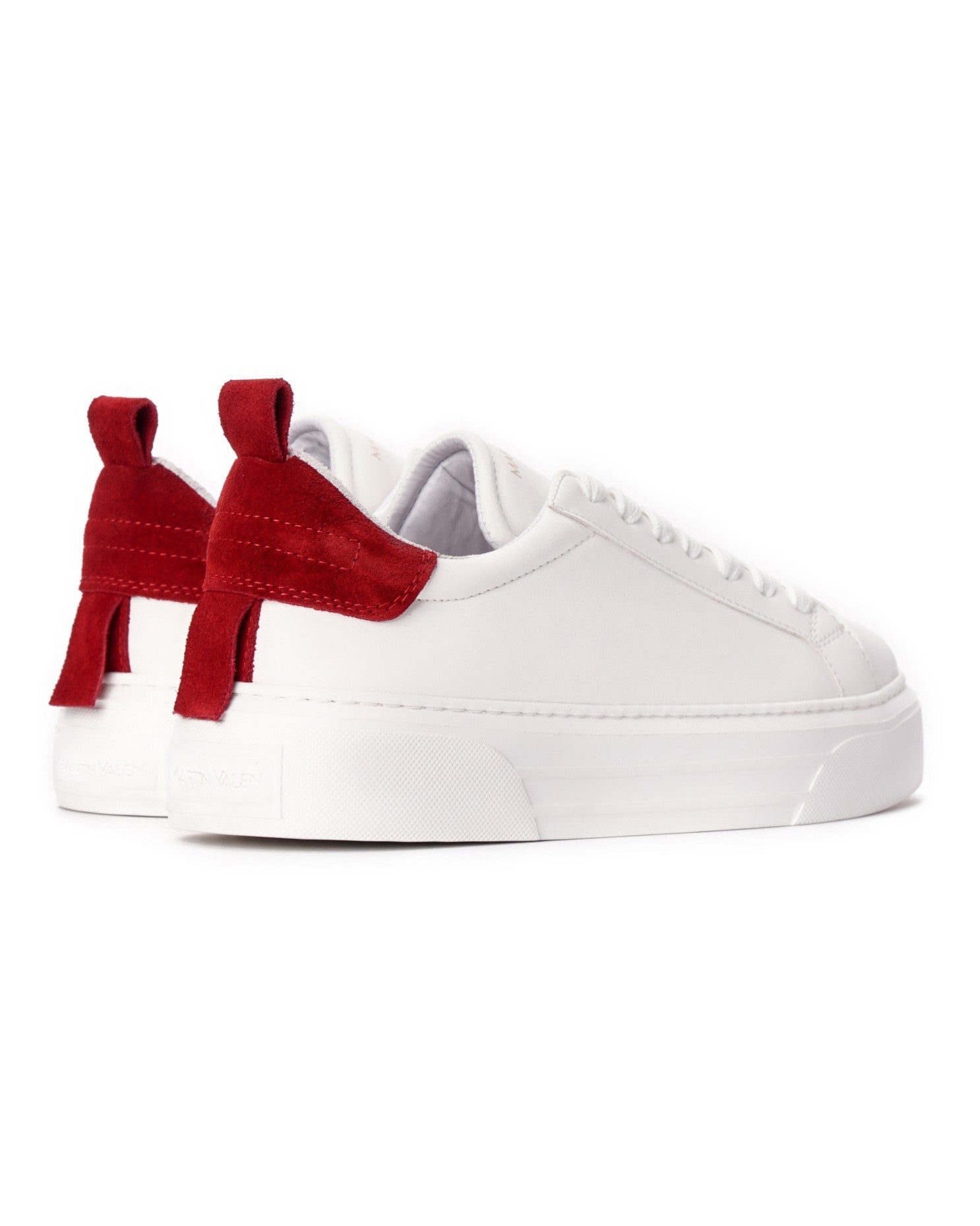 Bobe Witte Designer Damesschoenen met Rode Suède Riem | MV