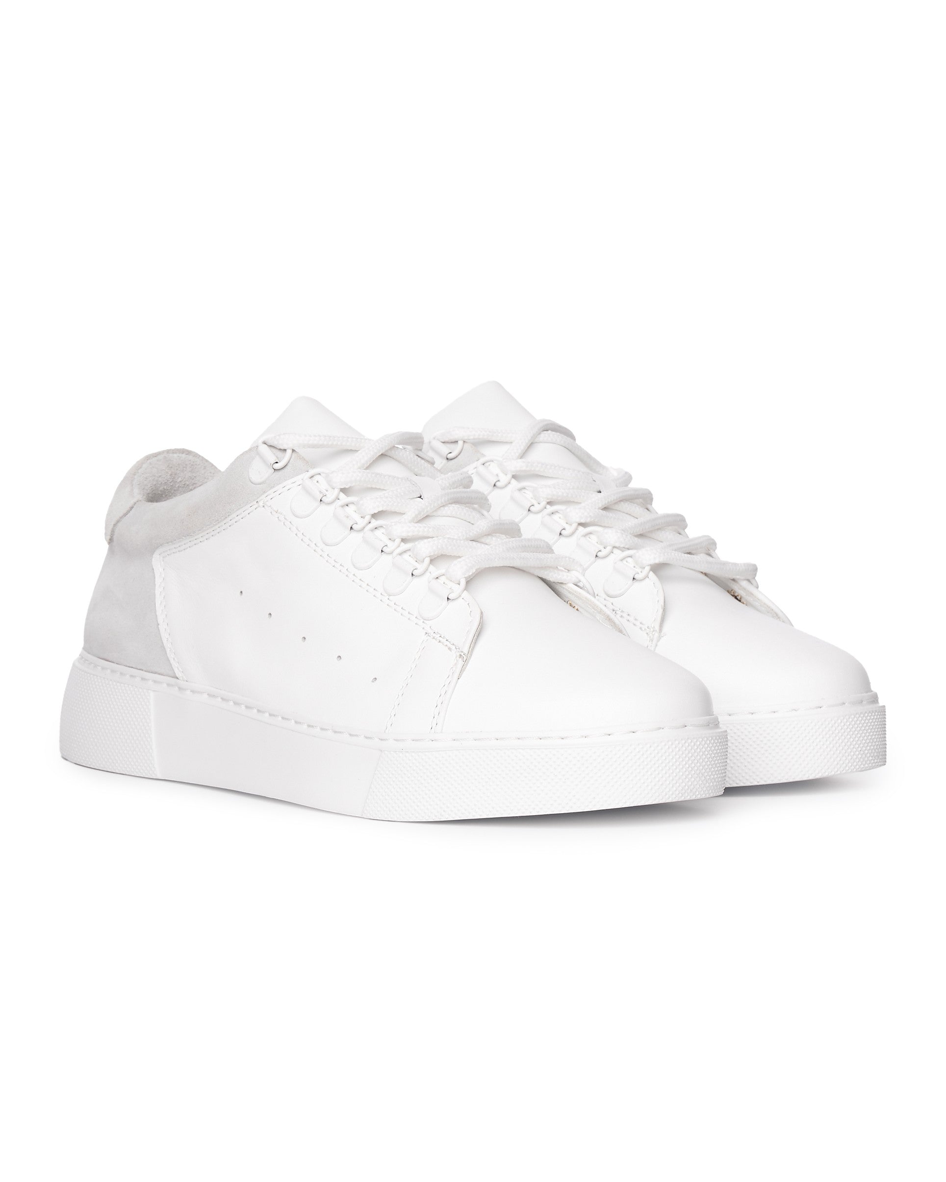 Premium Leather Sneakers In Beige-White | Martin Valen