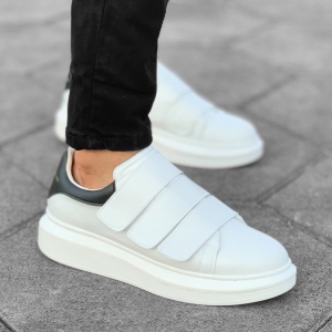 black and white velcro shoes