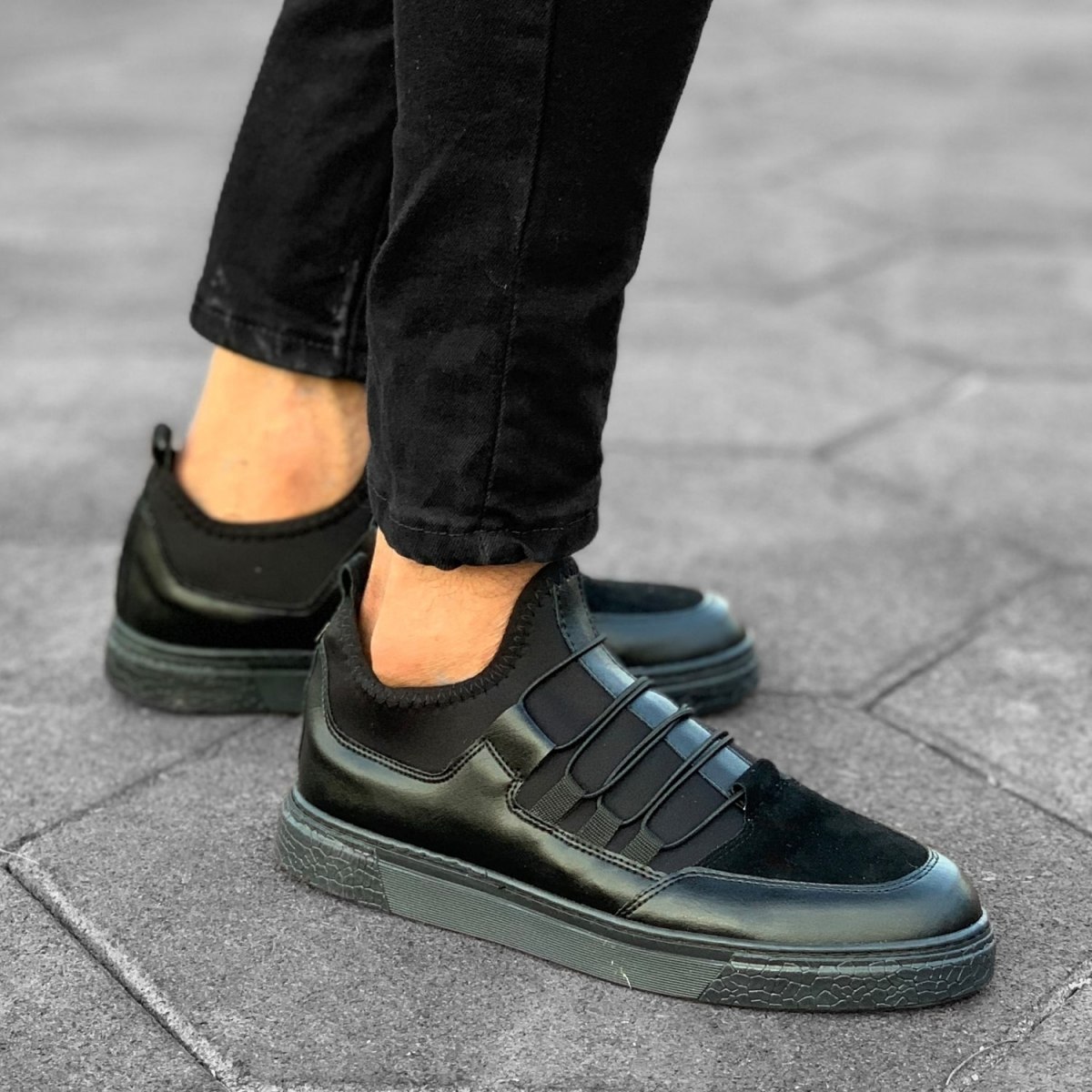 Martin Valen Men's New Design Sneakers Full Black