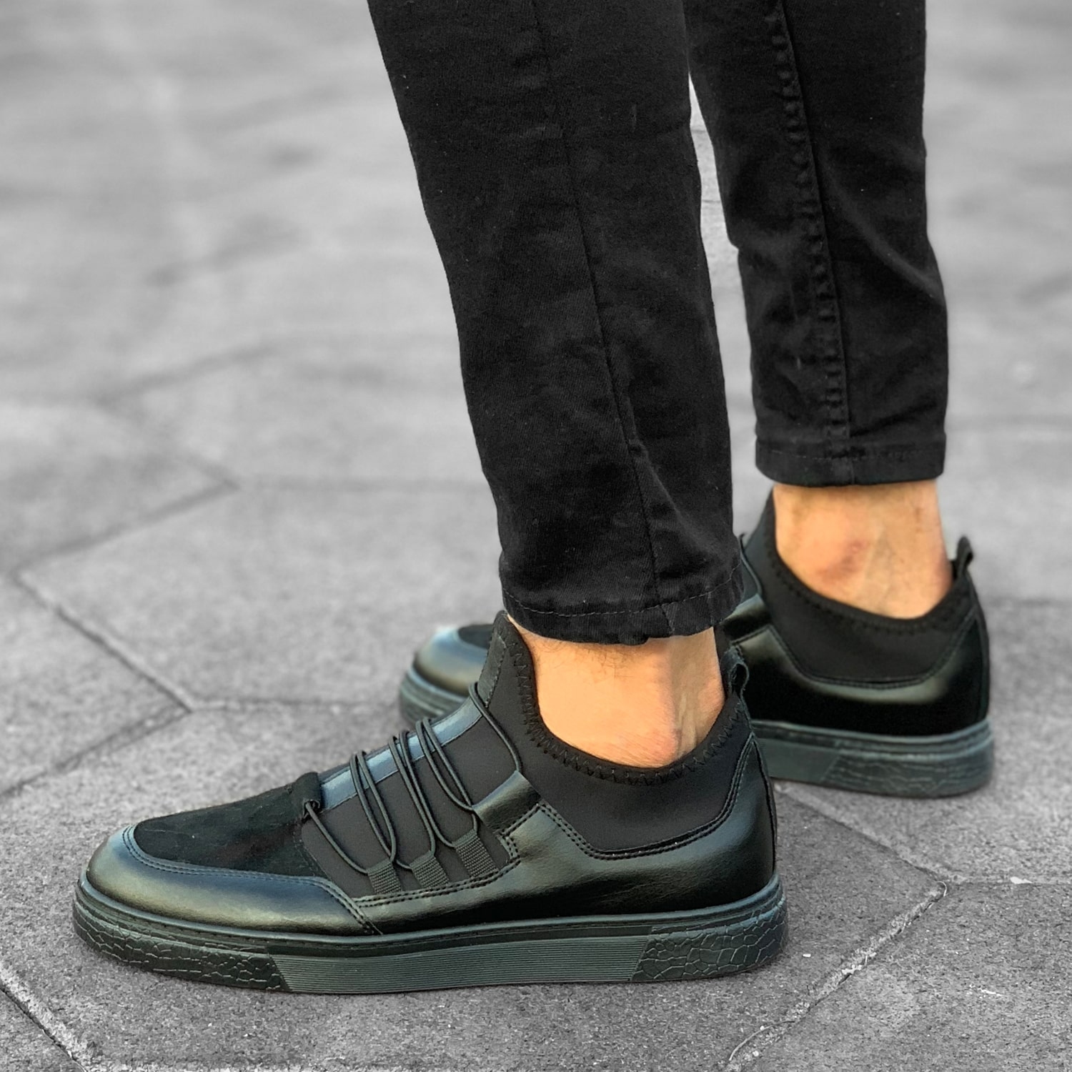 Martin Valen Men's New Design Sneakers Full Black