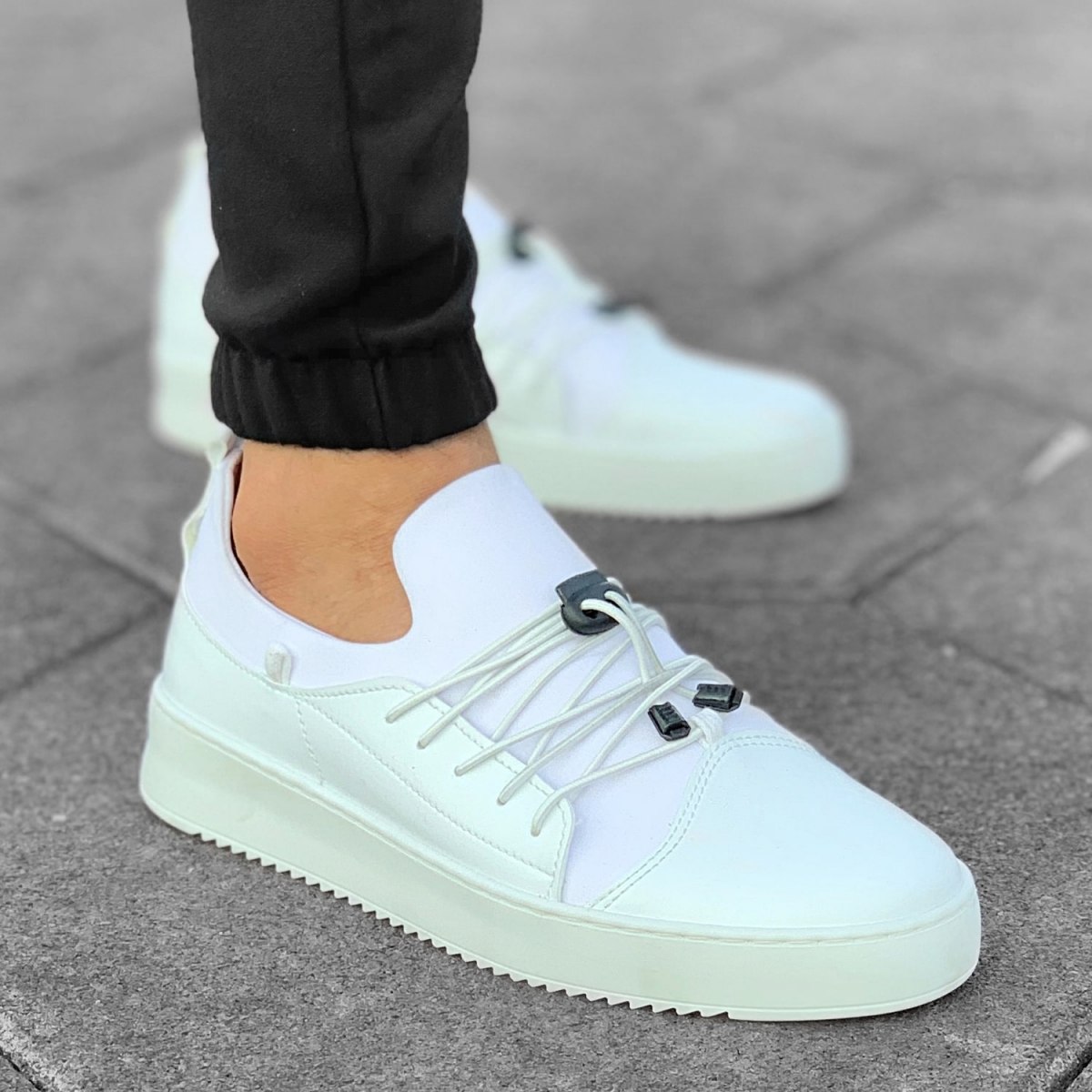 Martin Valen Men's New Design Sneakers Full White