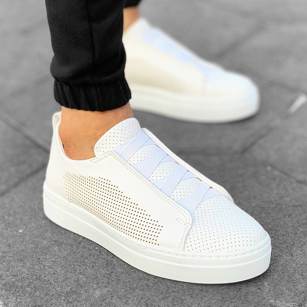 Martin Valen Men's Semi Dotted Sneakers White