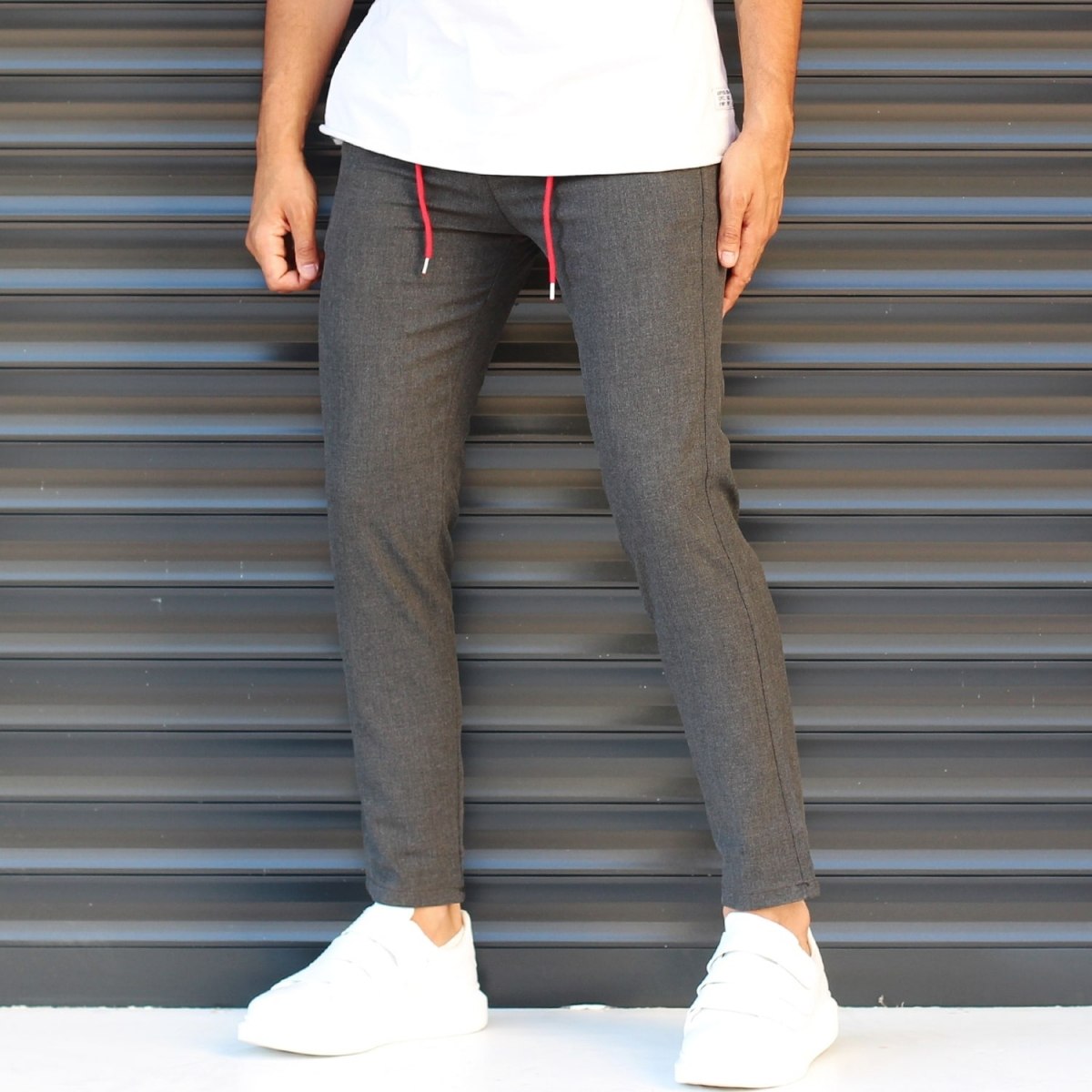 Men's Slim Fit Lycra Sport Pants Dark Gray - 1