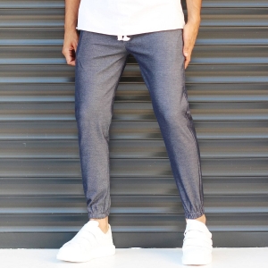 Men's Elasticated Basic Sport Pants Dark Gray - 1