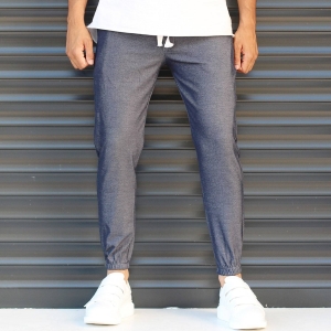 Men's Elasticated Basic Sport Pants Dark Gray - 2